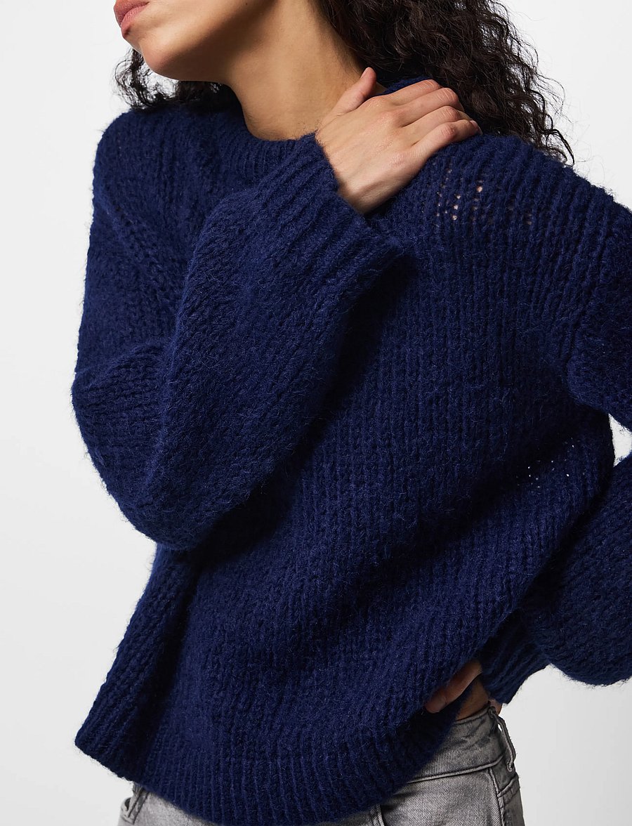 Pieces - PCDORTHEA LS CHUNKY KNIT NOOS BC - stickade tröjor - maritime blue - 5