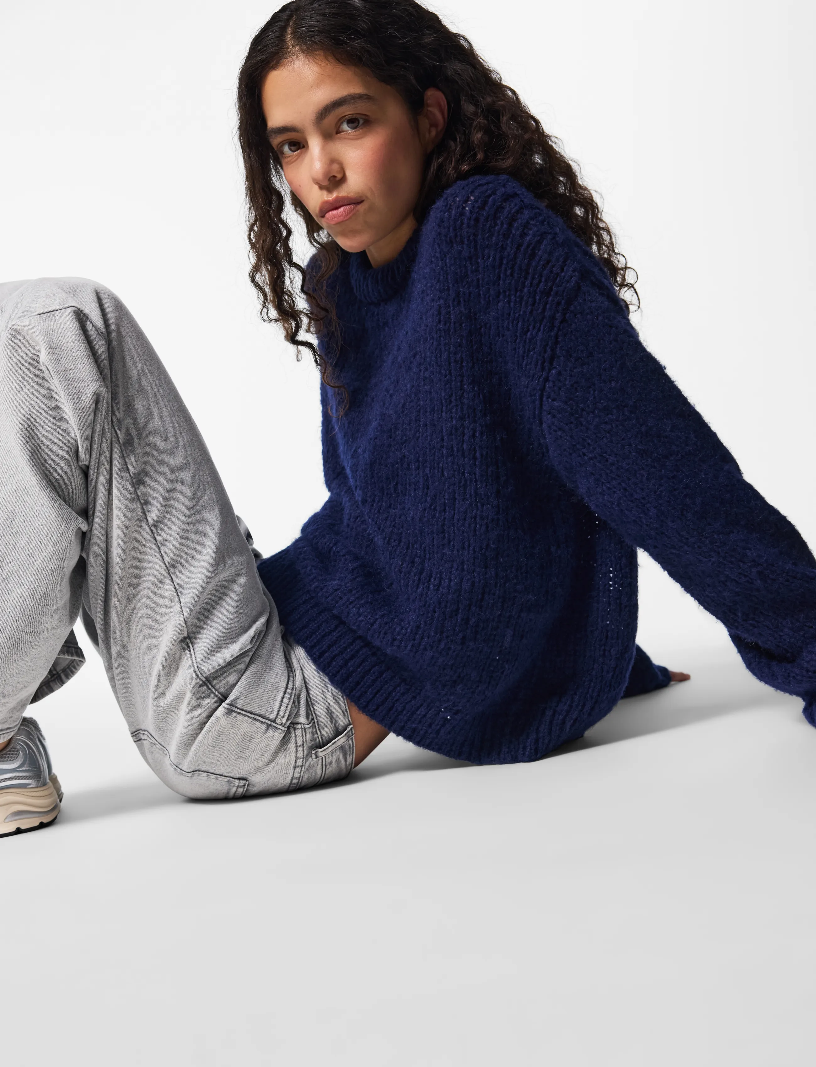 Pieces PCDORTHEA LS CHUNKY KNIT NOOS BC - Sünnipäev - MARITIME BLUE / navy