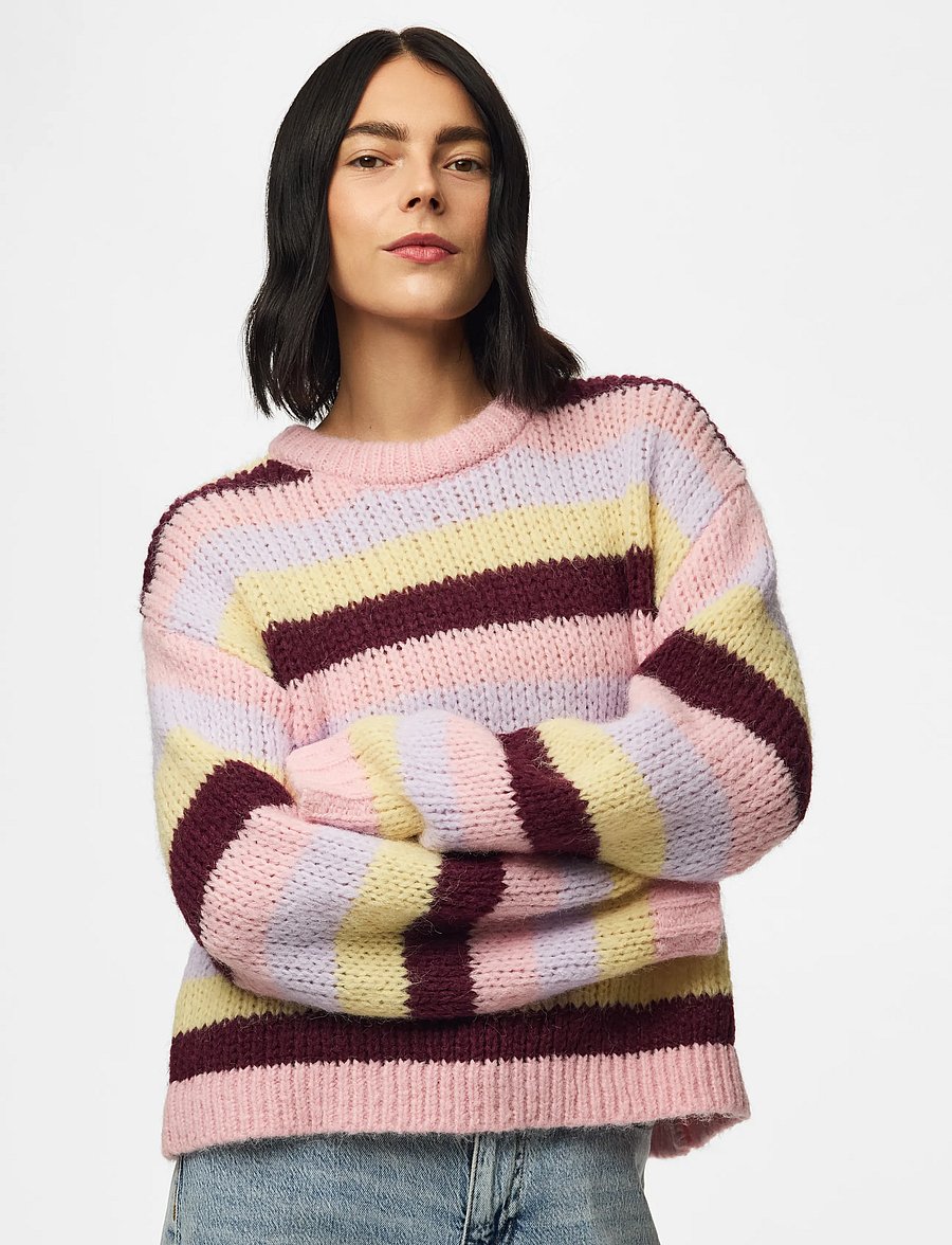Pieces - PCDORTHEA LS CHUNKY KNIT NOOS BC - pullover - roseate spoonbill - 0