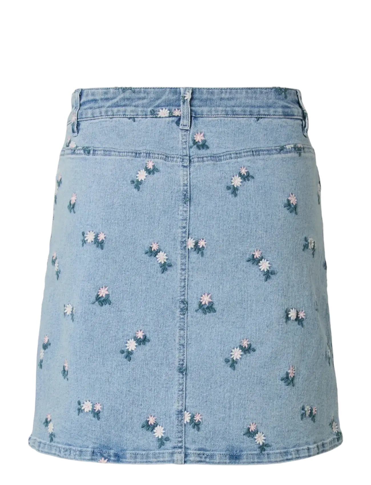 Pieces - PCFLORA HW SHORT DENIM EMB SKIRT NOOS - jeansröcke - light blue denim - 2