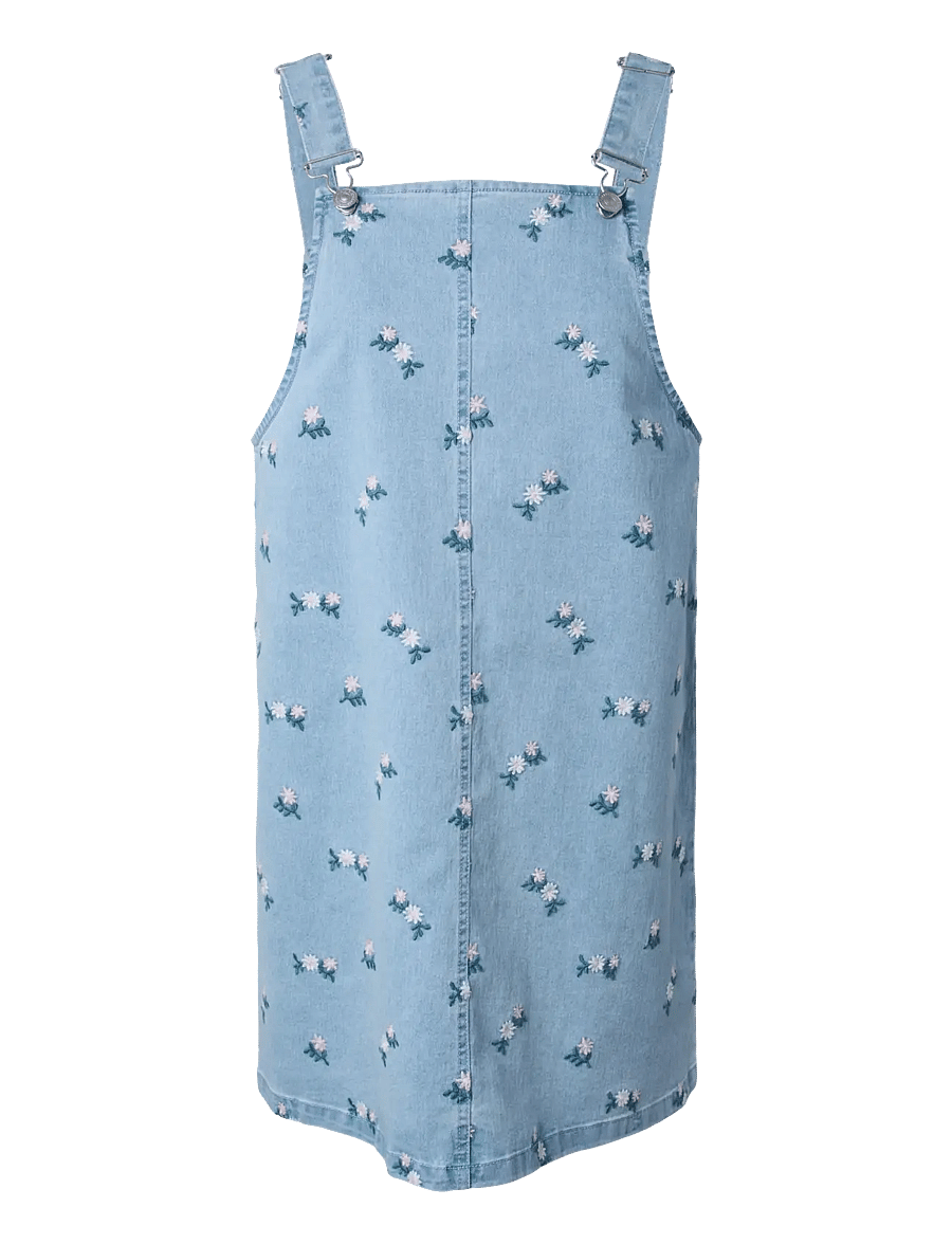 Pieces - PCFLORA SL DENIM EMB SPENCER DRESS - jeanskleider - light blue denim - 1
