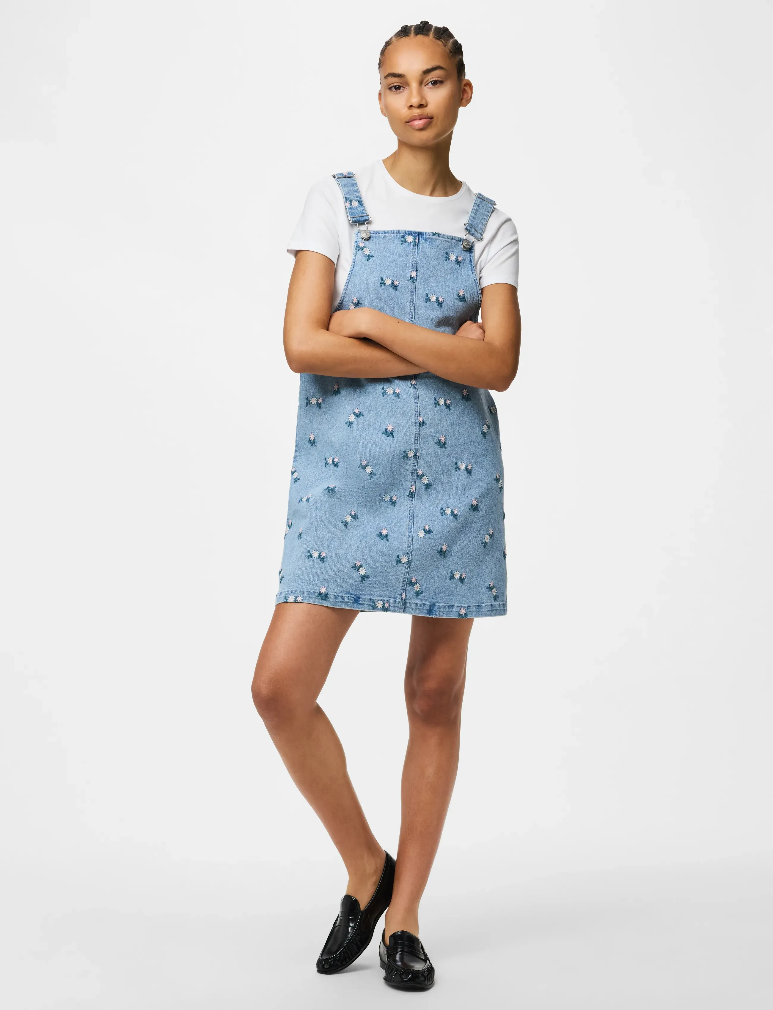 Pieces - PCFLORA SL DENIM EMB SPENCER DRESS - teksakleidid - light blue denim - 4