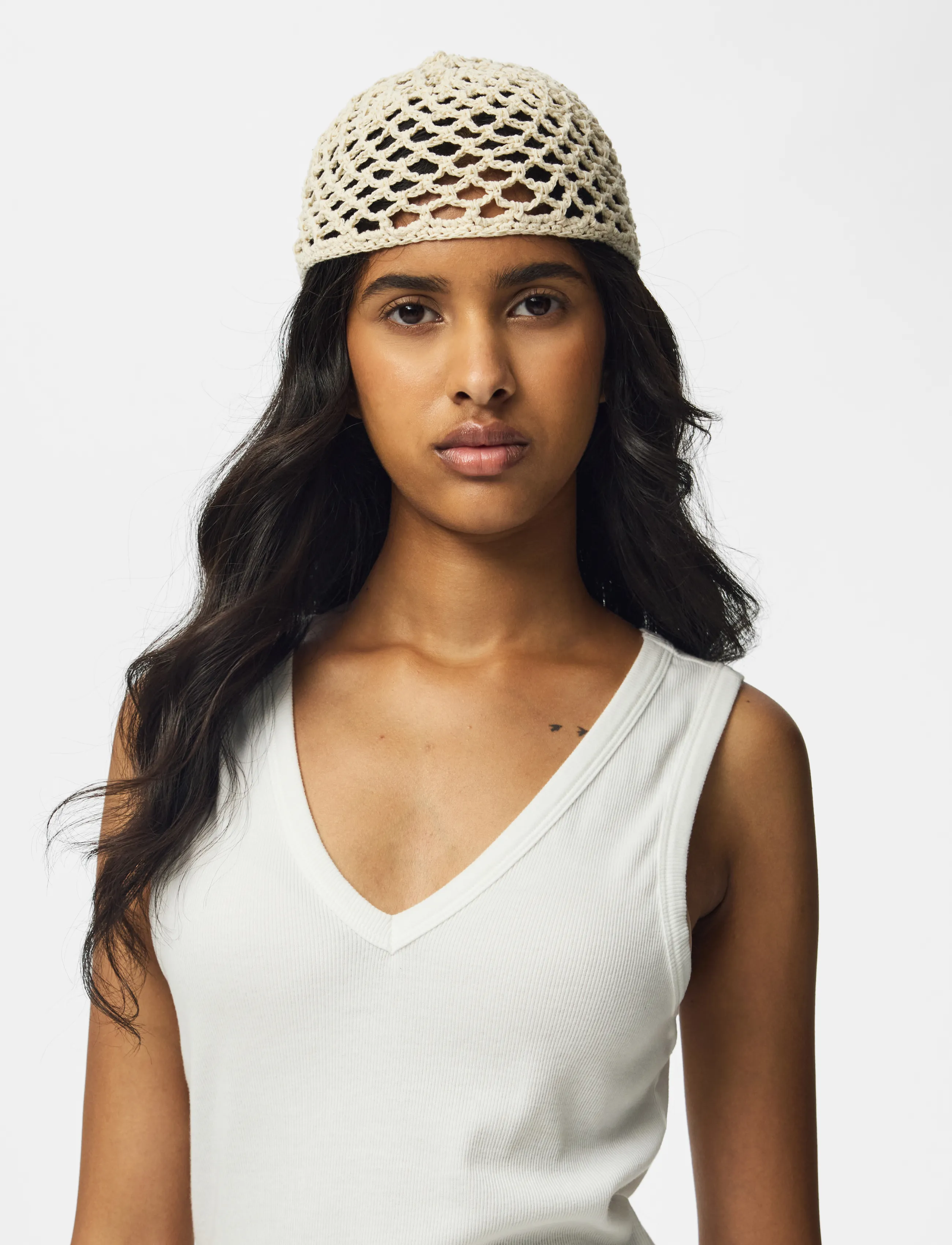 Pieces PCANNIE J CROCHET BEANIE - Accessories - CLOUD DANCER / cream