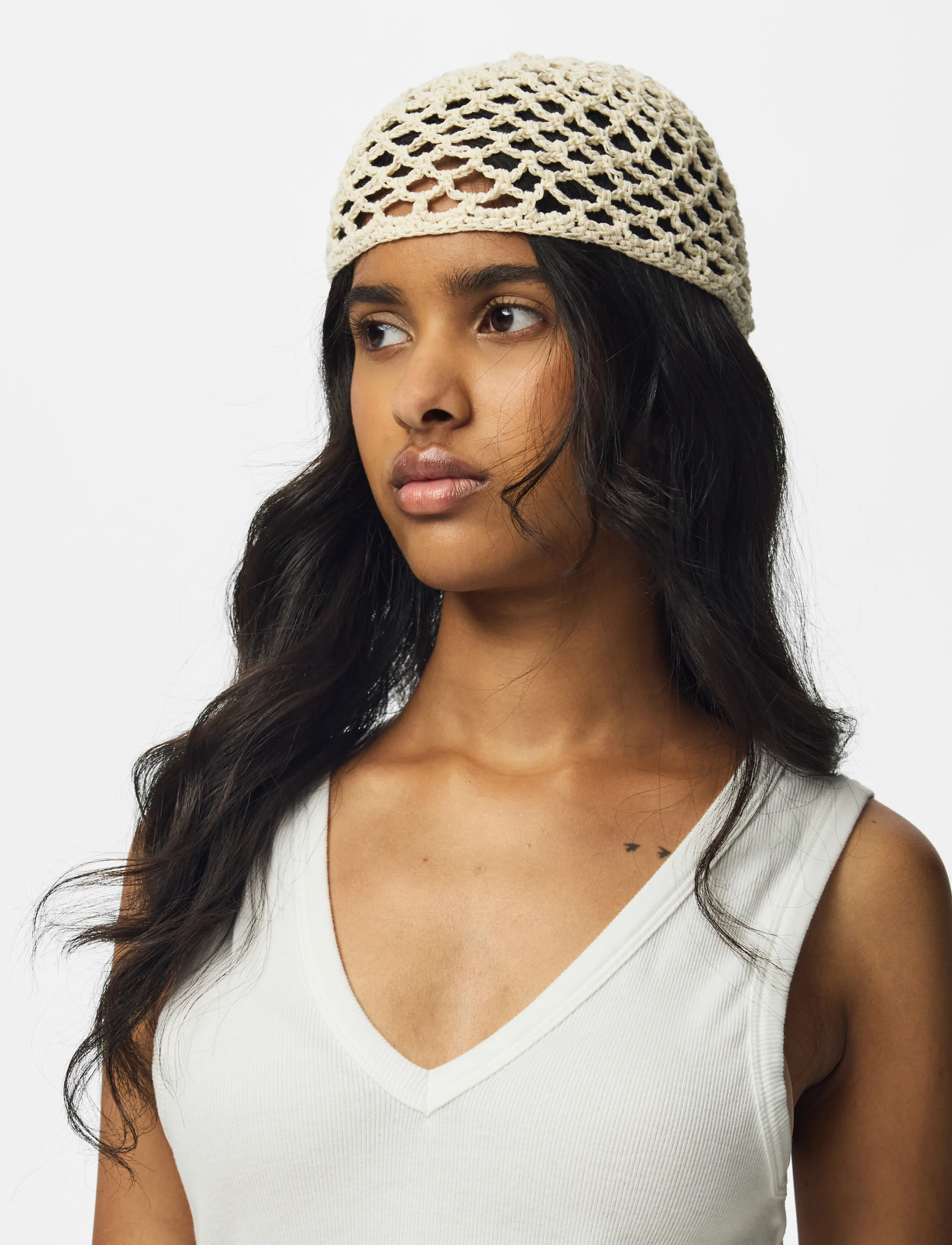Pieces - PCANNIE J CROCHET BEANIE - aksessuaarid - cloud dancer - 3
