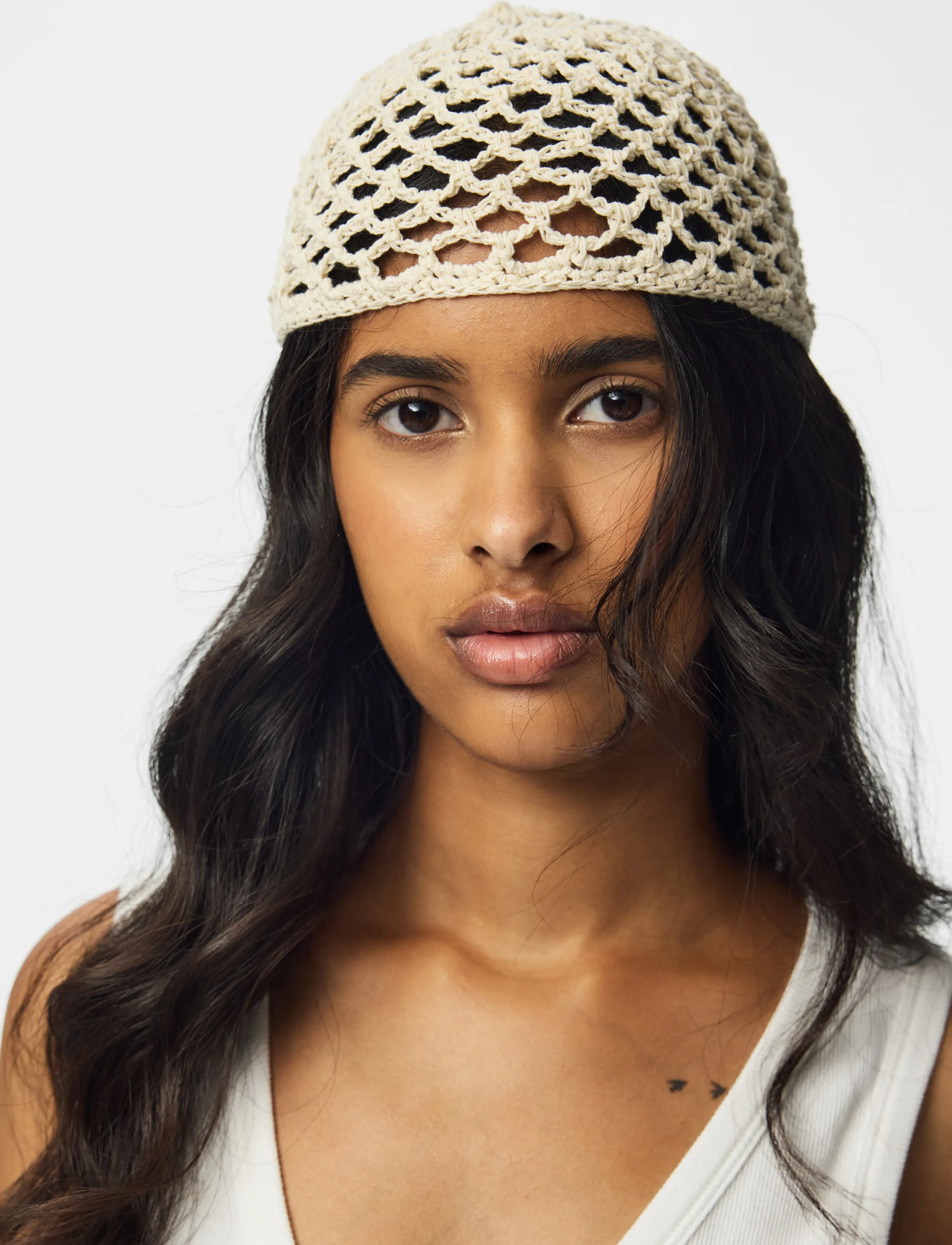 Pieces - PCANNIE J CROCHET BEANIE - aksessuaarid - cloud dancer - 5