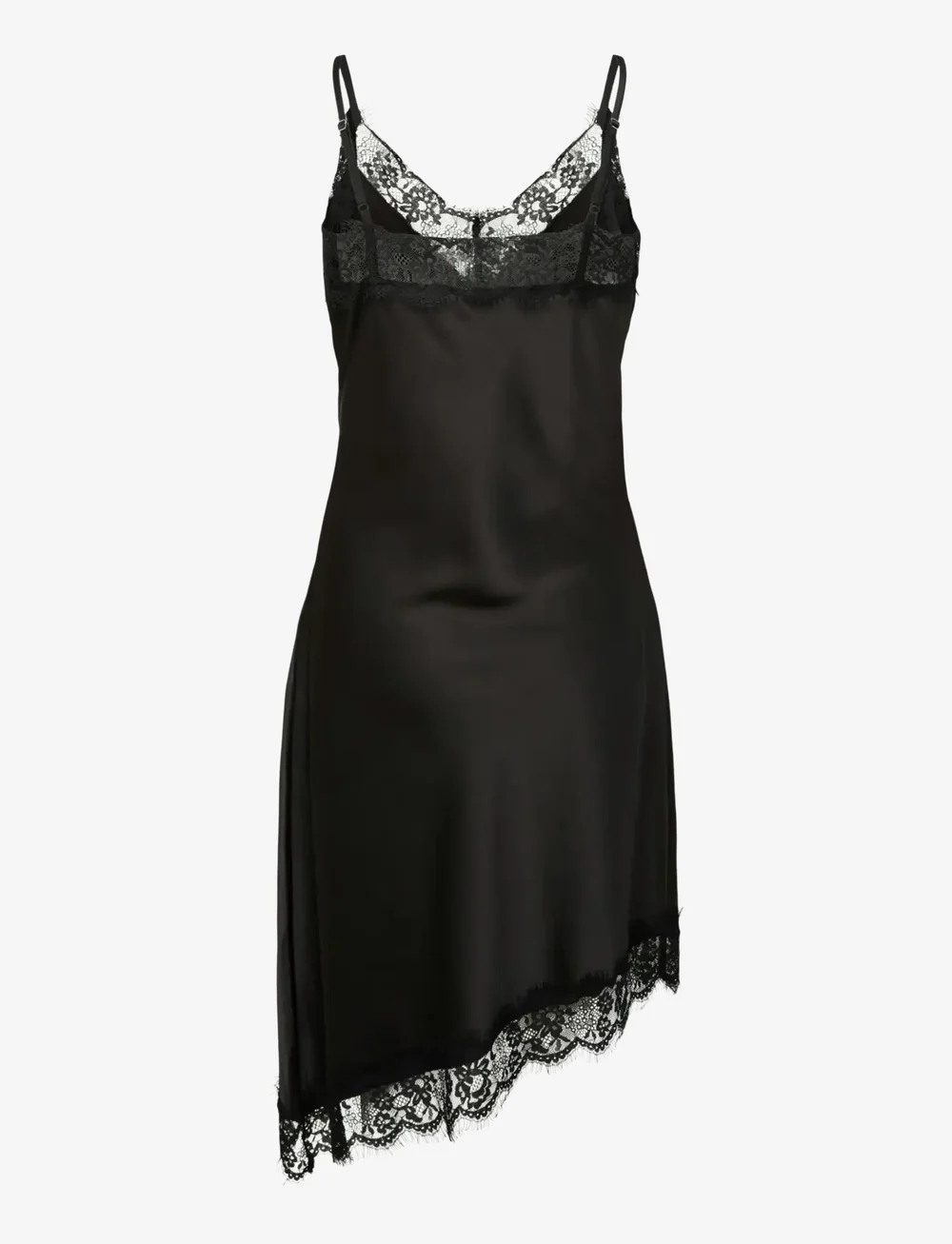 Pieces - PCNOMI STRAP SATIN LACE DRESS WVN D2D - slip dresses - black - 1