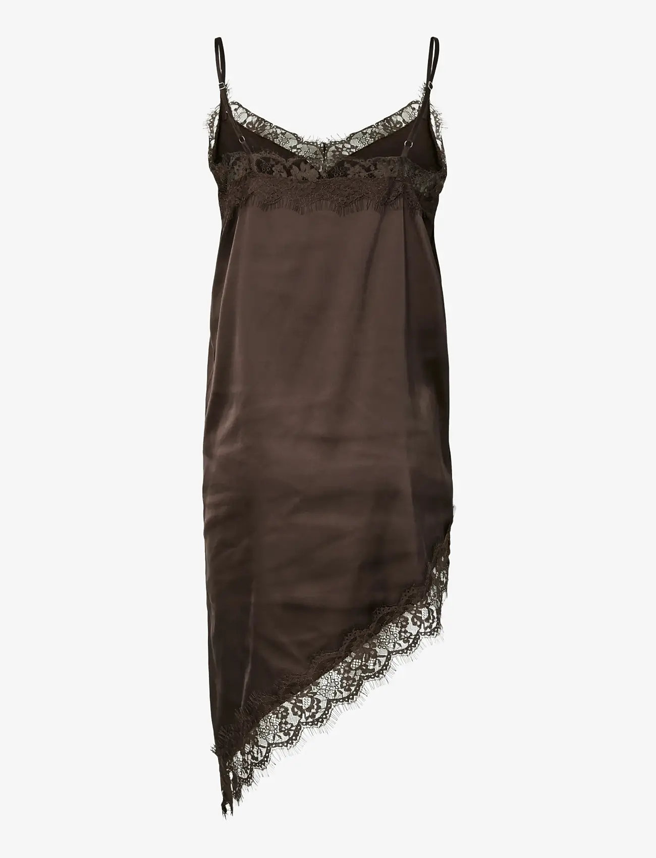 Pieces - PCNOMI STRAP SATIN LACE DRESS WVN D2D - slip dresses - hot fudge - 1