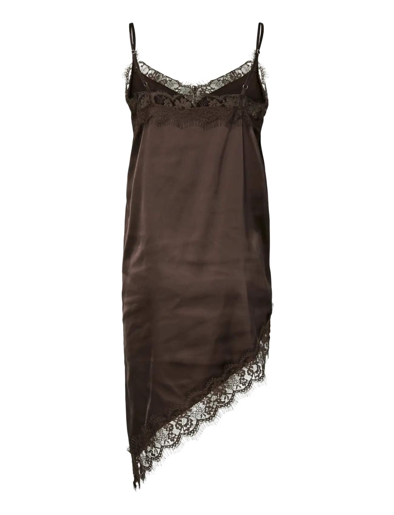 Pieces - PCNOMI STRAP SATIN LACE DRESS WVN D2D - hot fudge - 1