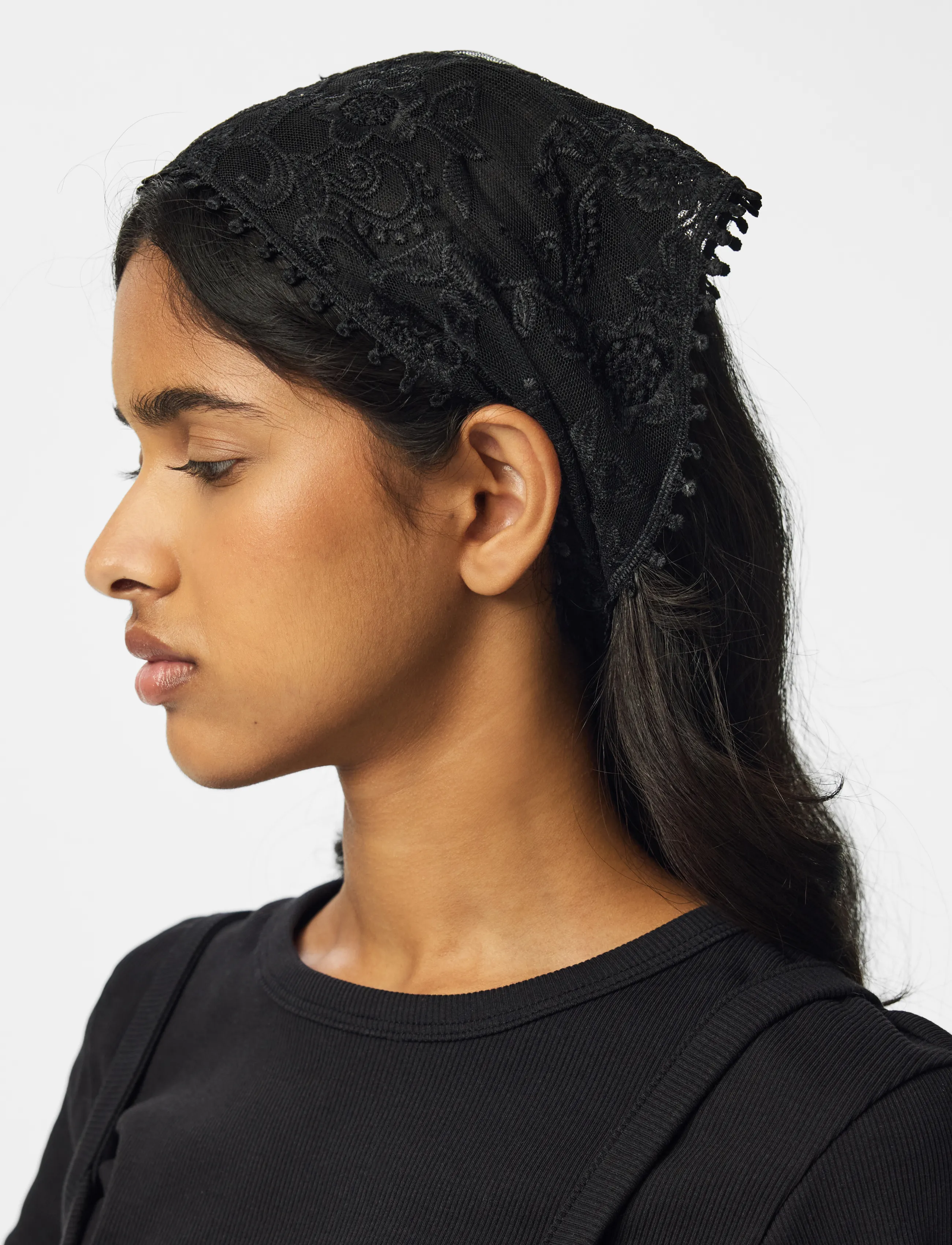 Pieces - PCASTA J WRAP LACE SARONG - tynde tørklæder - black - 3