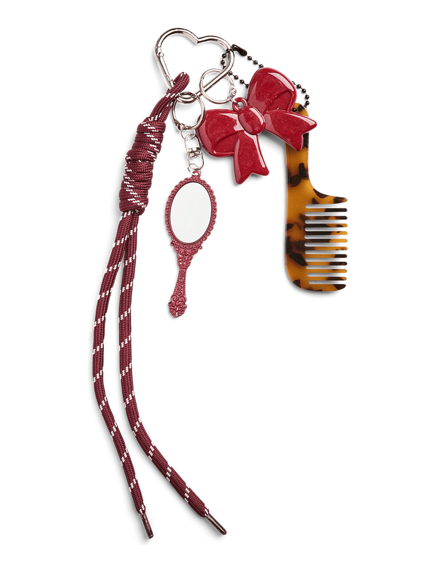 Pieces - PCANNA J KEYHANGER BUNDLE GO - schlüsselanhänger & taschenanhänger - pompeian red - 0