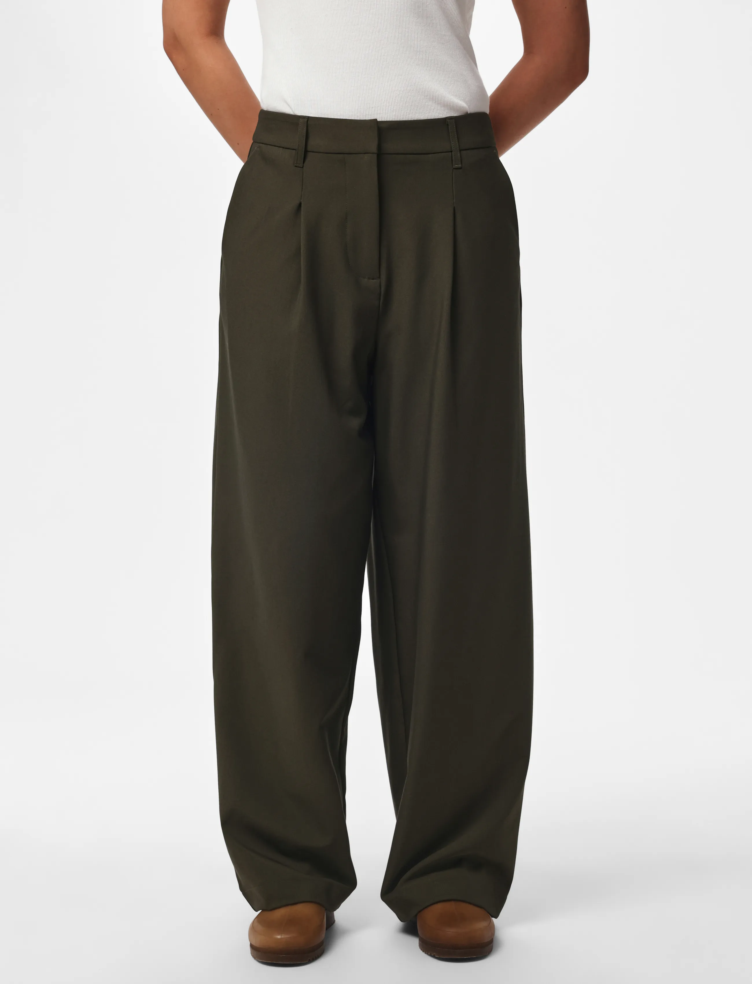 Pieces Pcbosella Mw Barrel Pant Noos Bc, XXL, Green, Trousers > Barrel Trousers, Dame