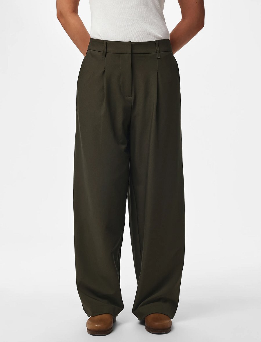 Pieces - PCBOSELLA MW BARREL PANT NOOS BC - hosen mit geradem bein - forest night - 0