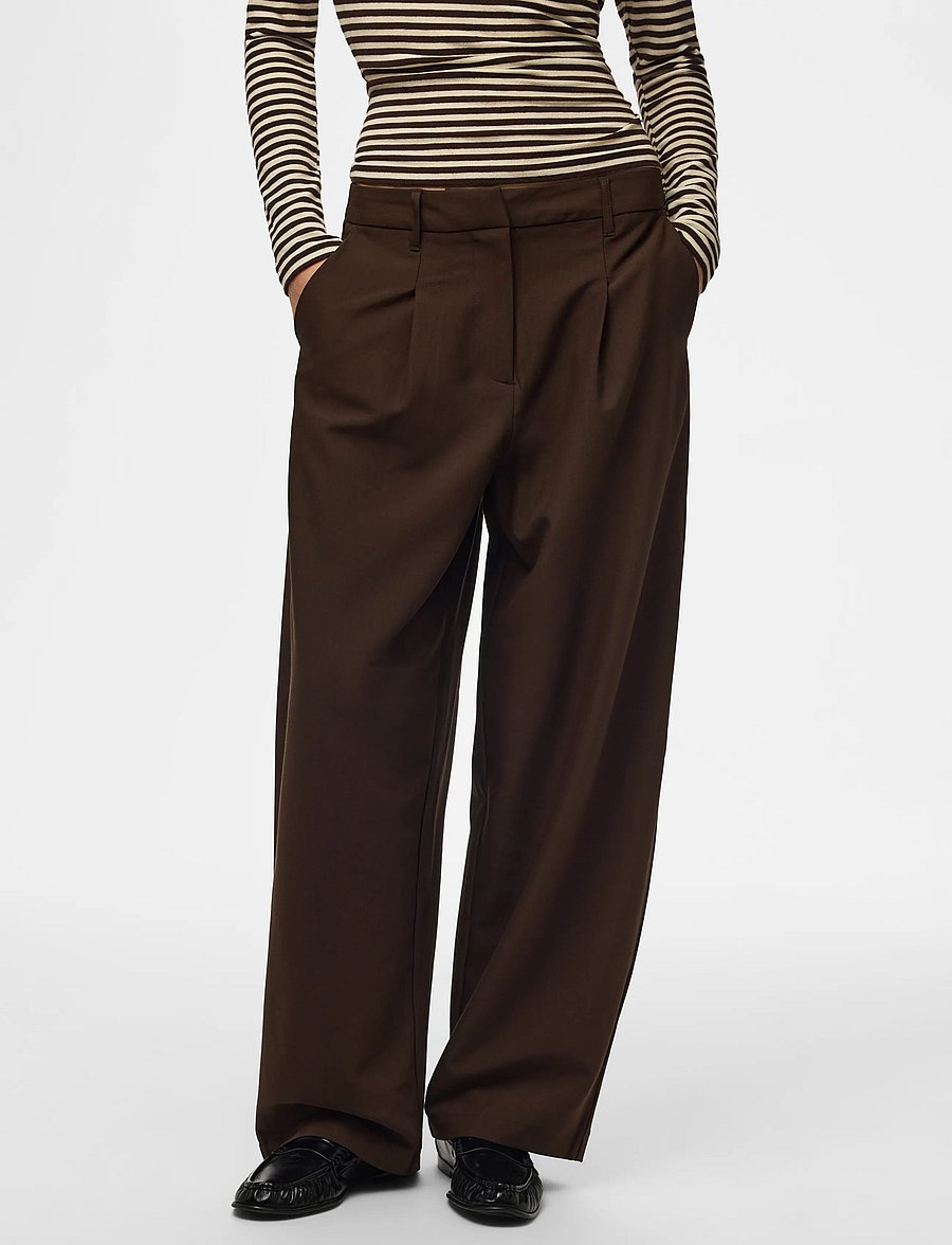 Pieces - PCBOSELLA MW BARREL PANTS NOOS BC - hosen mit geradem bein - hot fudge - 0