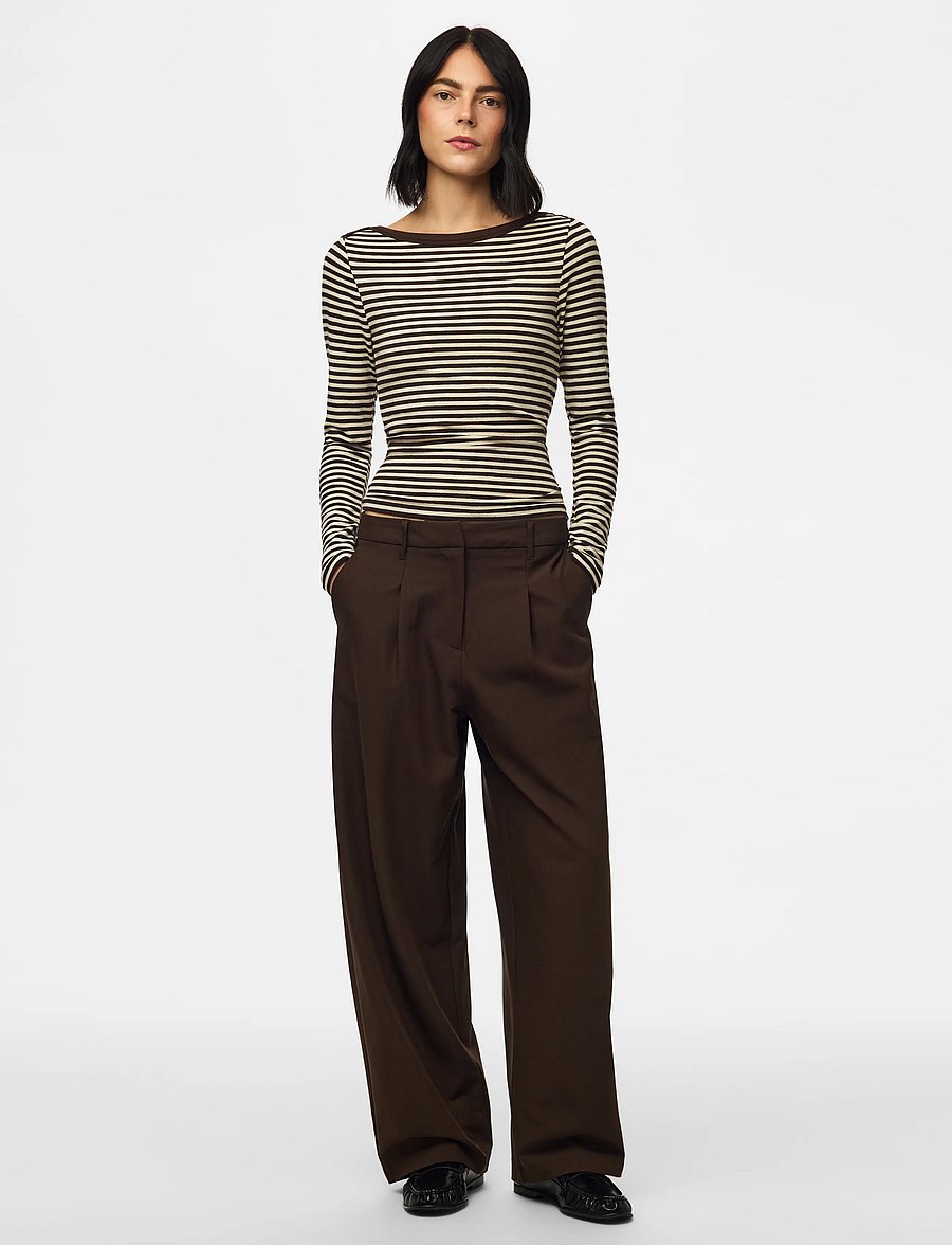 Pieces - PCBOSELLA MW BARREL PANTS NOOS BC - hosen mit geradem bein - hot fudge - 4