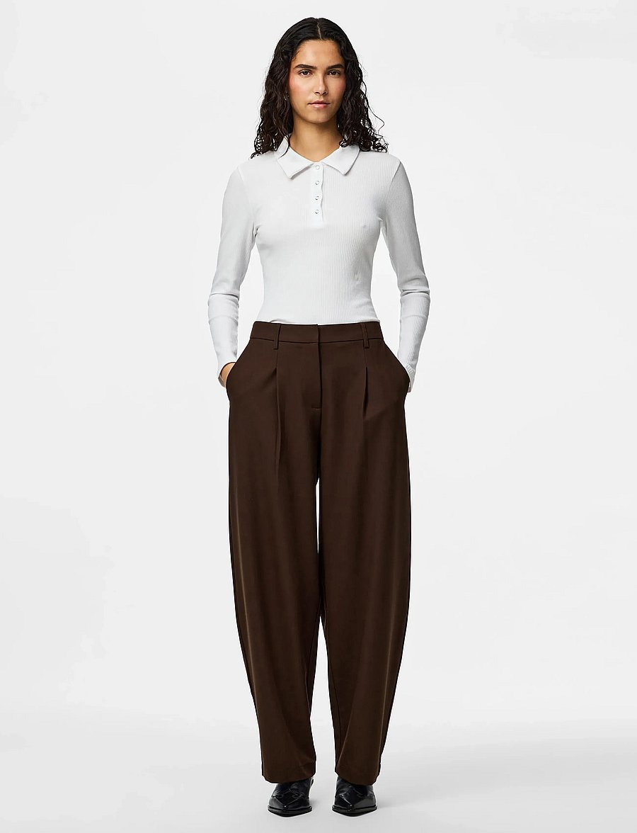 Pieces - PCBOSELLA MW BARREL PANTS NOOS BC - barrel püksid - hot fudge - 4