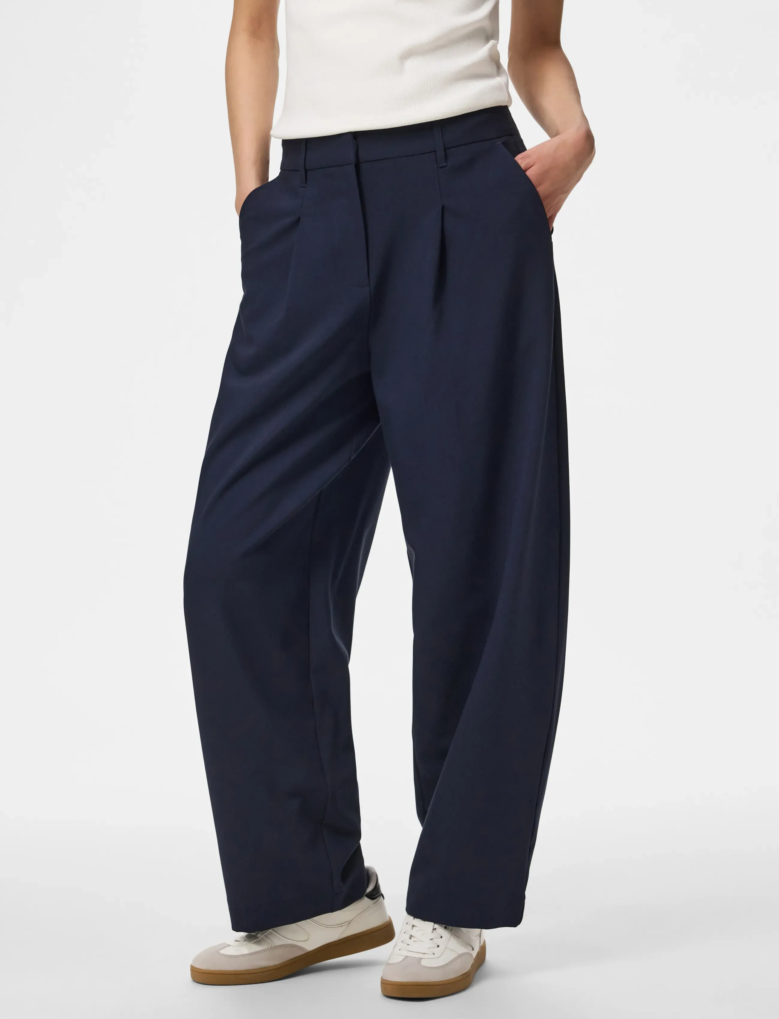 Pieces - PCBOSELLA MW BARREL PANTS NOOS BC - hosen mit geradem bein - night sky - 0