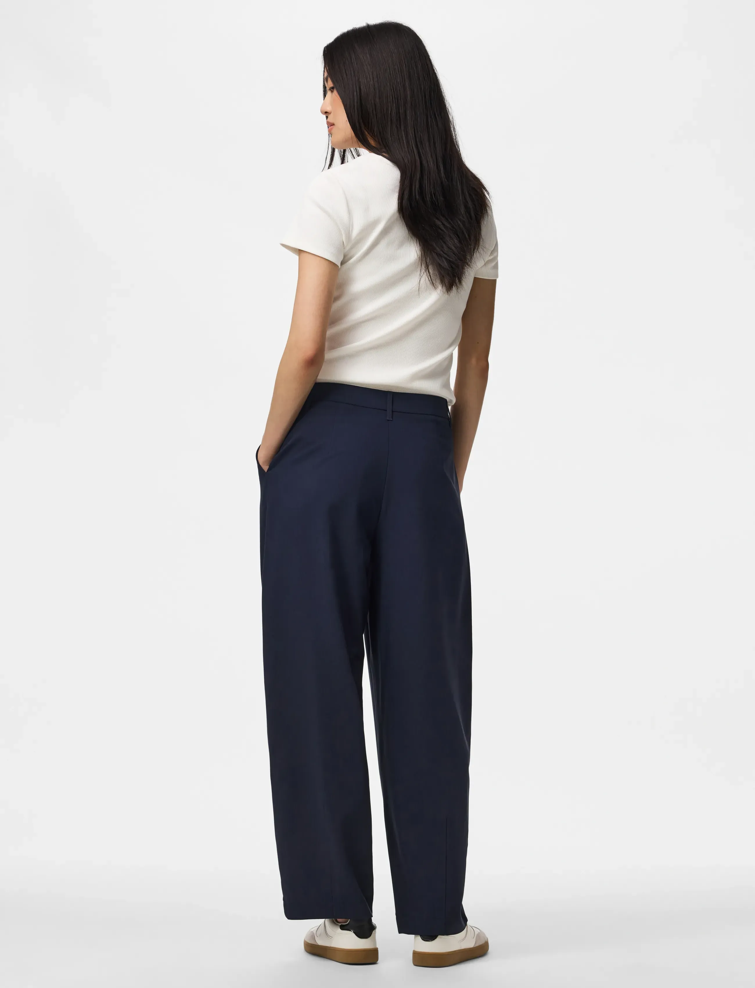 Pieces - PCBOSELLA MW BARREL PANTS NOOS BC - hosen mit geradem bein - night sky - 3