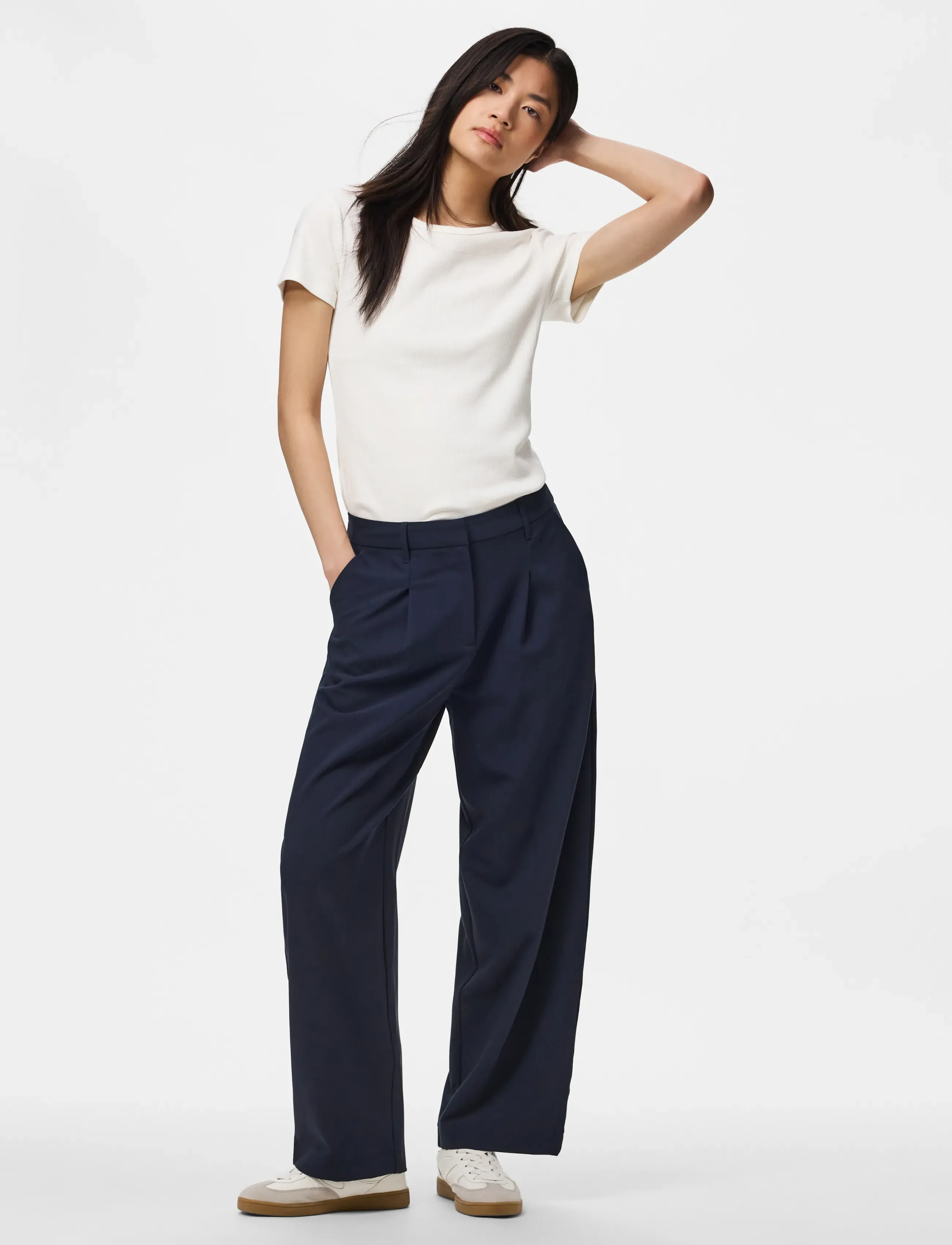 Pieces - PCBOSELLA MW BARREL PANTS NOOS BC - hosen mit geradem bein - night sky - 4