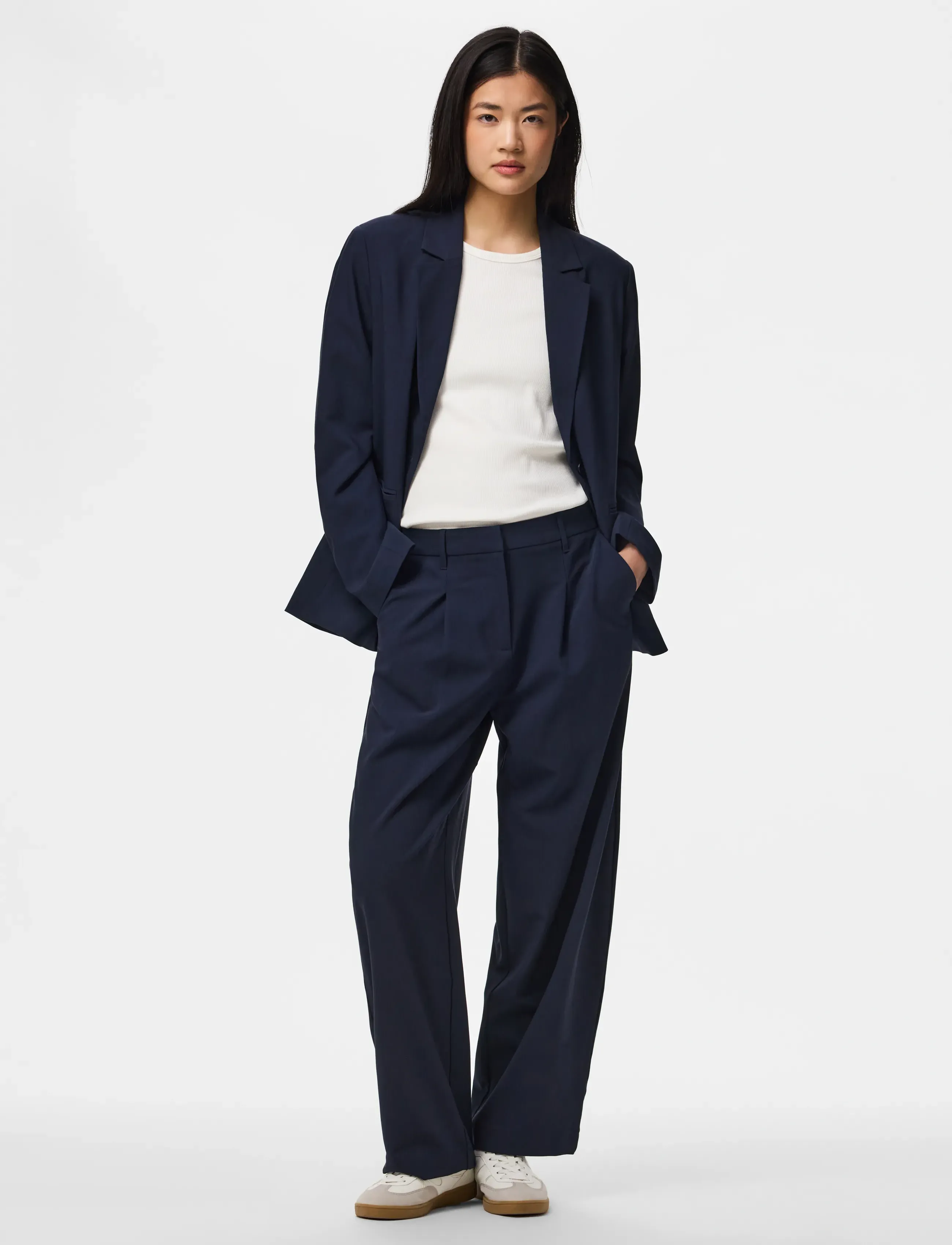 Pieces - PCBOSELLA MW BARREL PANTS NOOS BC - hosen mit geradem bein - night sky - 5