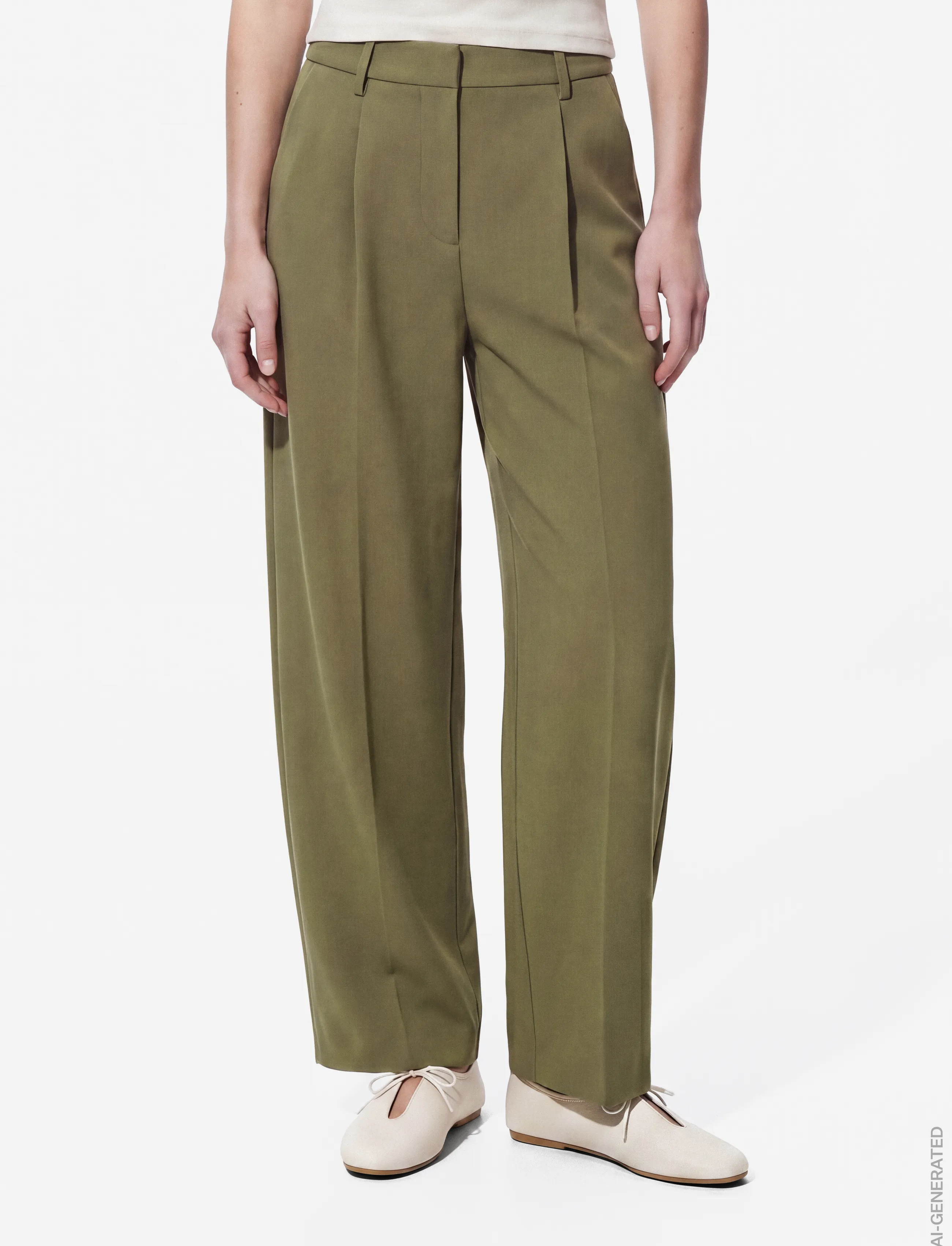 Pieces Pcbosella Mw Barrel Pant Noos Bc, S, Khaki green, Trousers > Barrel Trousers, Dame