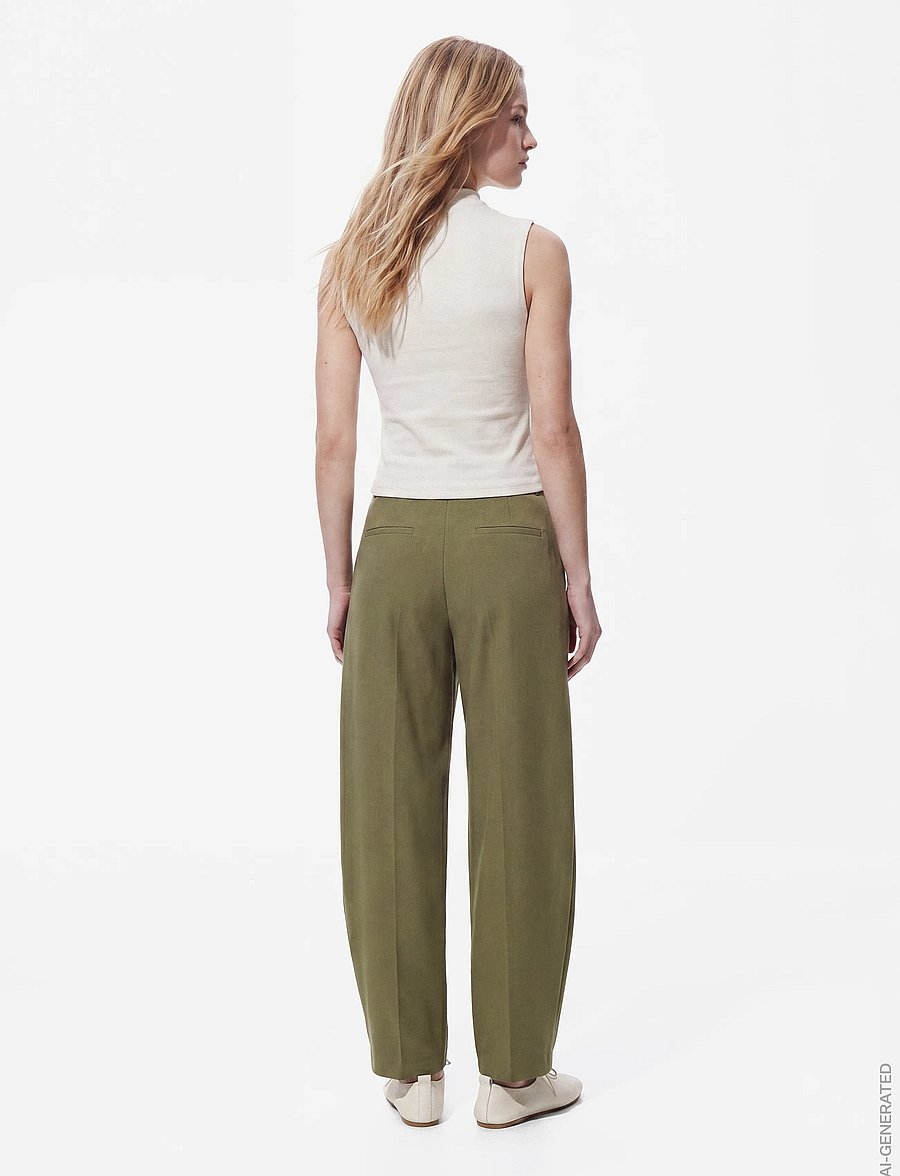 Pieces - PCBOSELLA MW BARREL PANT NOOS BC - barrel püksid - sphagnum - 3