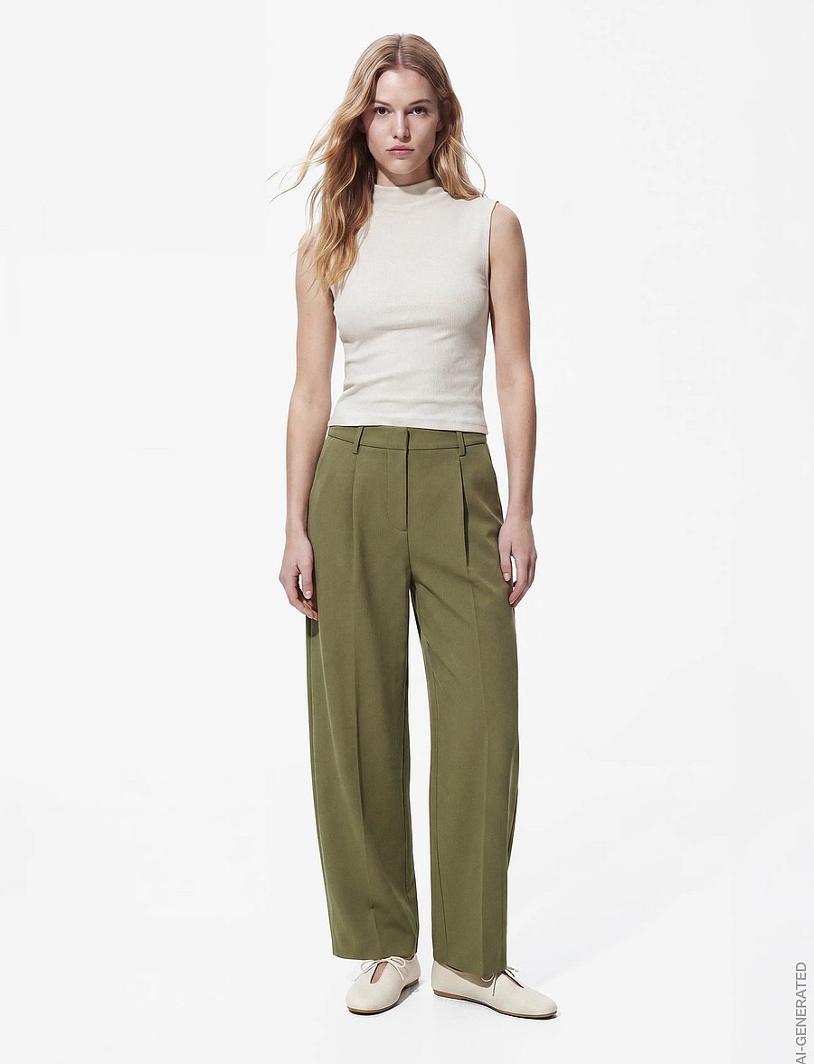 Pieces - PCBOSELLA MW BARREL PANT NOOS BC - barrel püksid - sphagnum - 4