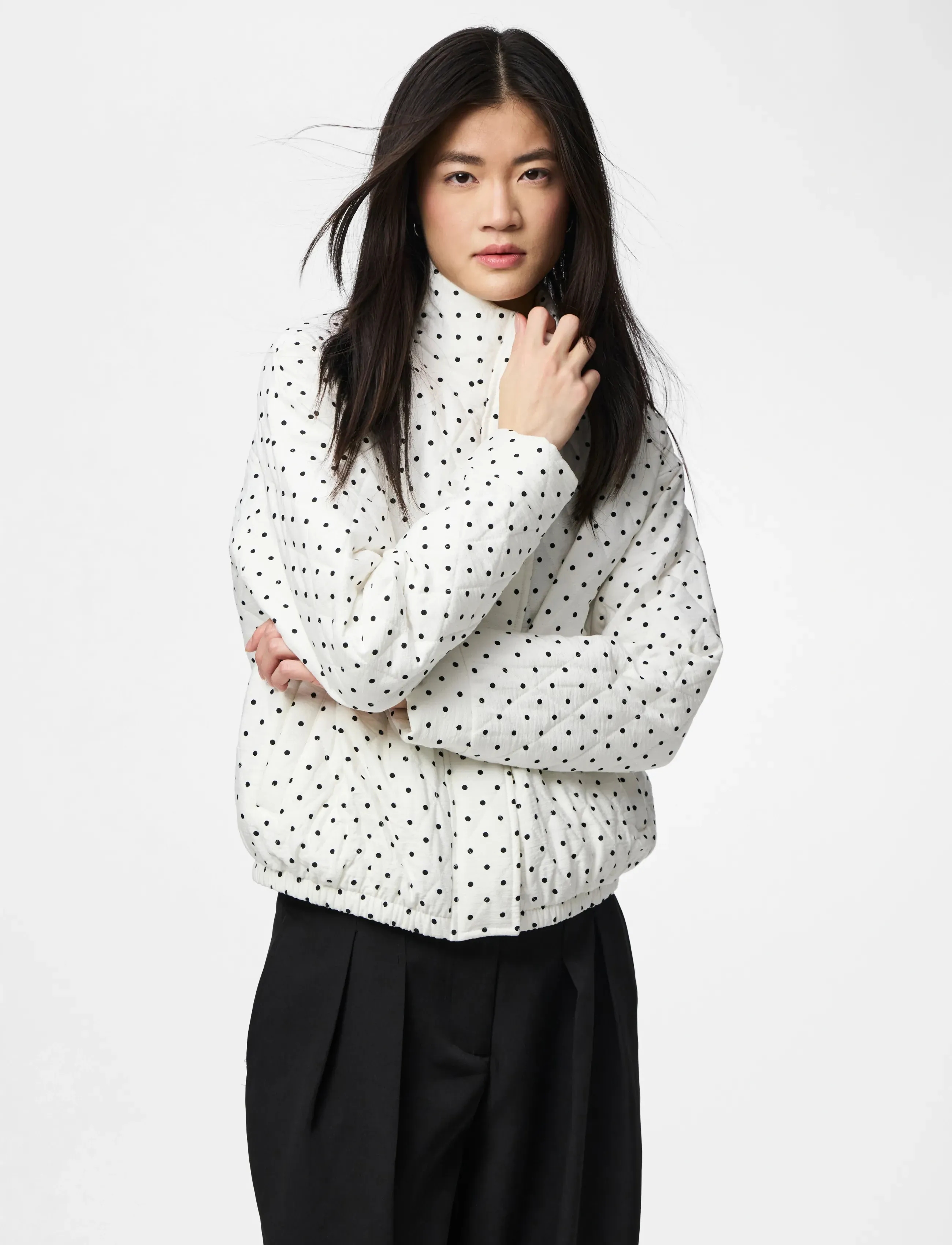 Pieces PCFAMILLA QUILTED BOMBER JACKET - Frühlingsjacken - CLOUD DANCER / white