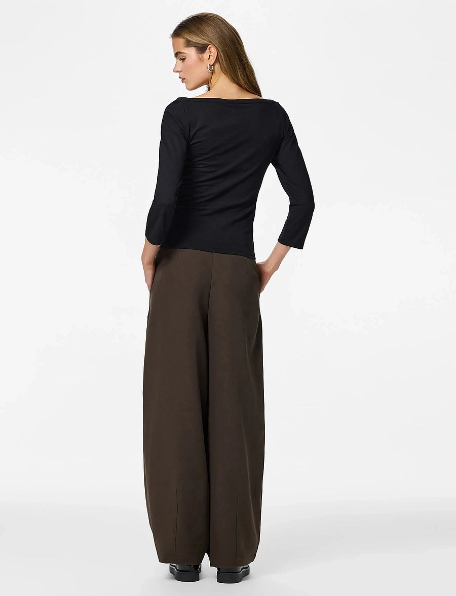 Pieces - PCPHOEBE 3/4 BOATNECK TOP JRS NOOS BC - langärmlige tops - black - 3