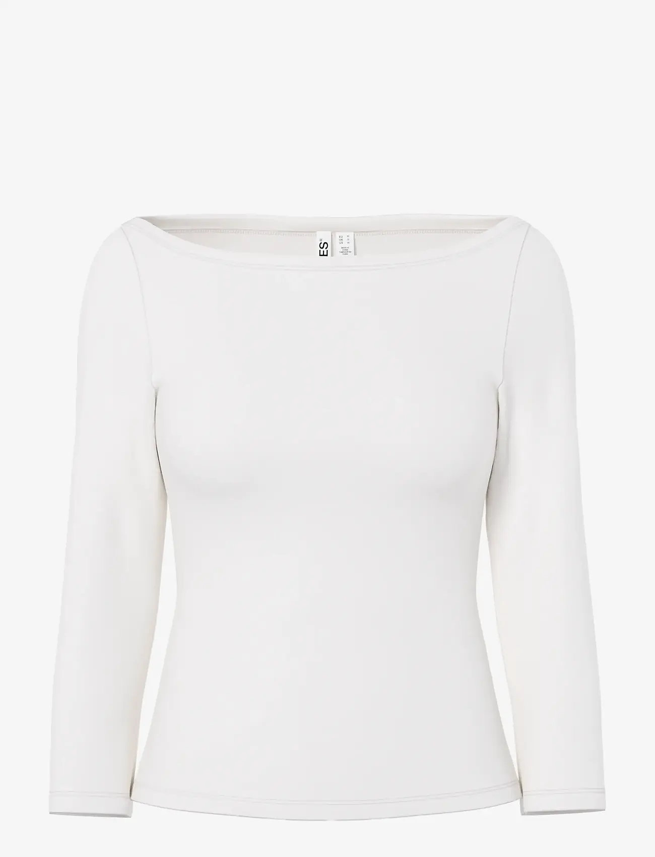 Pieces - PCPHOEBE 3/4 BOATNECK TOP JRS NOOS BC - langærmede toppe - cloud dancer - 1