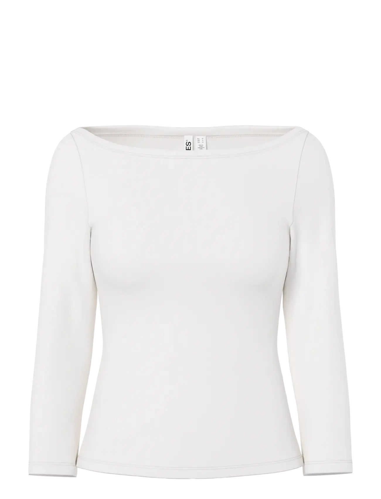 Pieces PCPHOEBE 3/4 BOATNECK TOP JRS NOOS BC - Transitional Layering - CLOUD DANCER / white