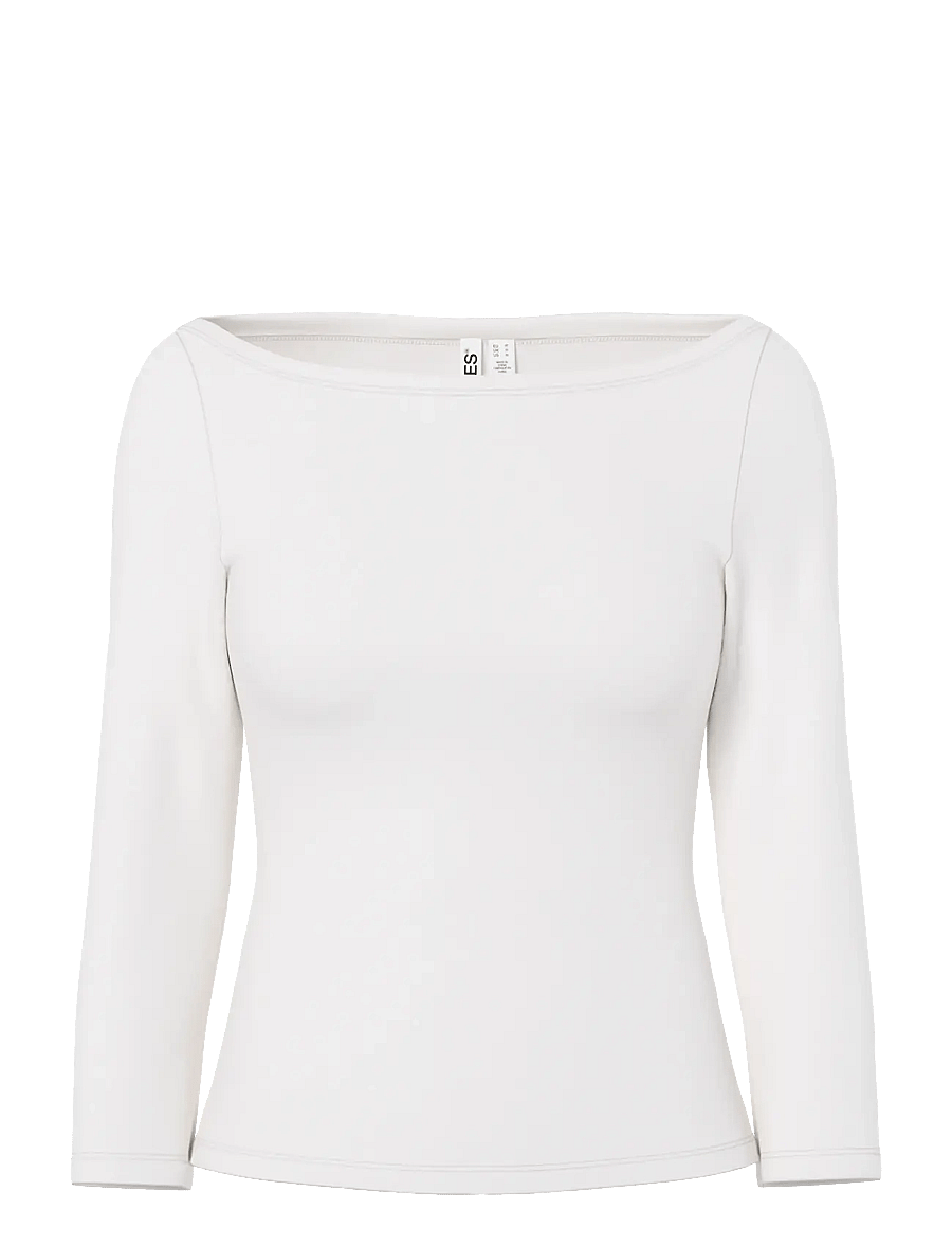 Pieces - PCPHOEBE 3/4 BOATNECK TOP JRS NOOS BC - t-shirts met lange mouwen - cloud dancer - 1