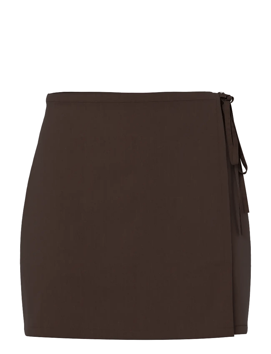 Pieces - PCBOSELLA MW WRAP SKIRT NOOS BC - susiaučiami sijonai - hot fudge - 1
