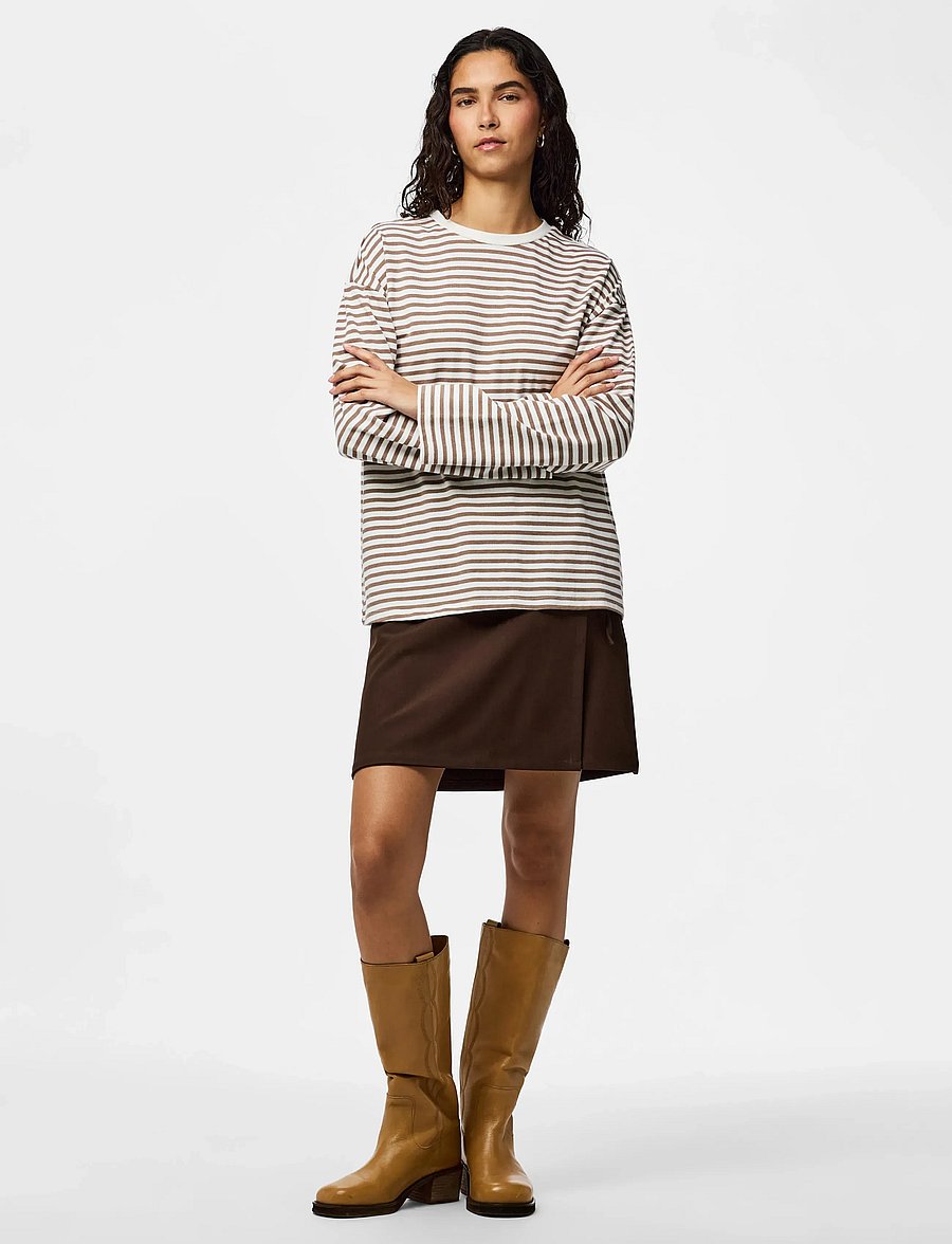 Pieces - PCBOSELLA MW WRAP SKIRT NOOS BC - susiaučiami sijonai - hot fudge - 4