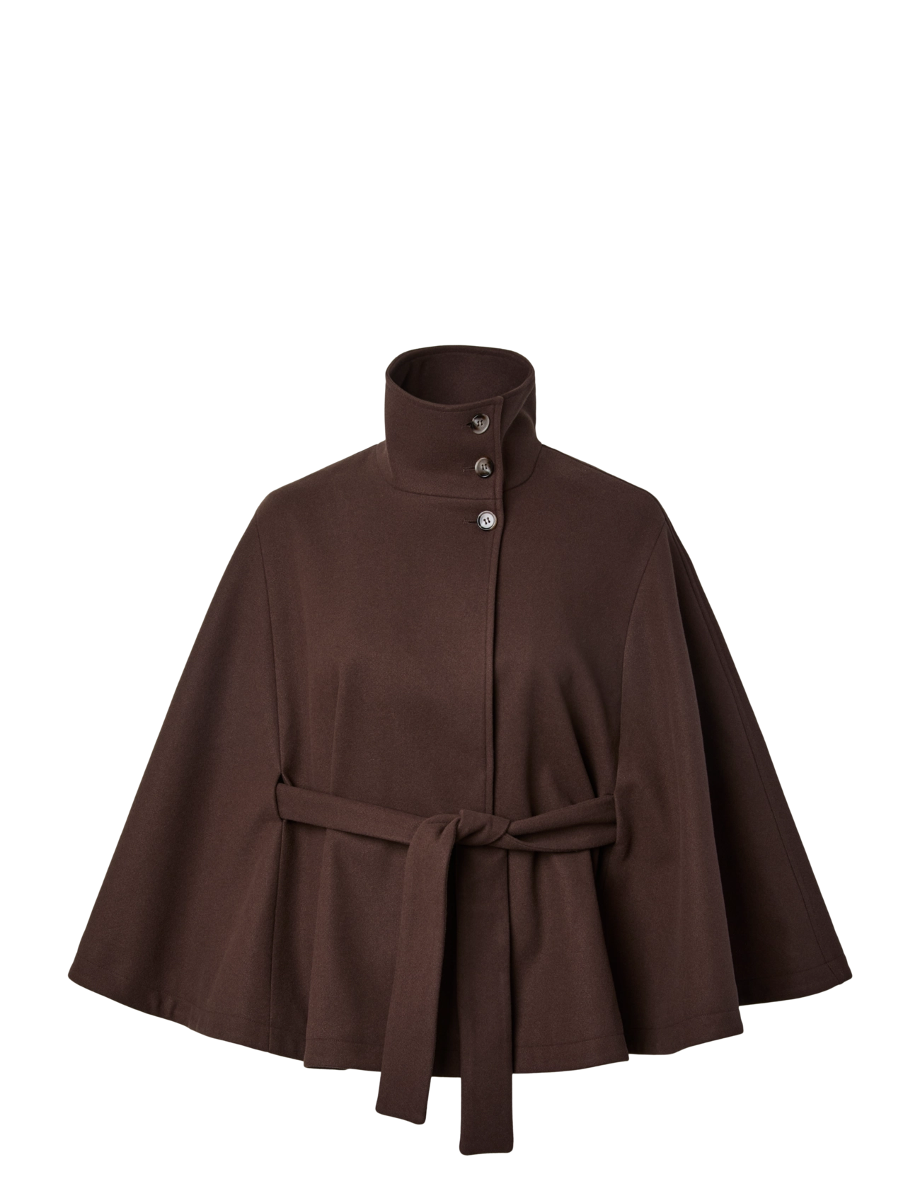 Pieces PCAIKEN CAPE JACKET W. BELT BC - Pieces - HOT FUDGE / brown