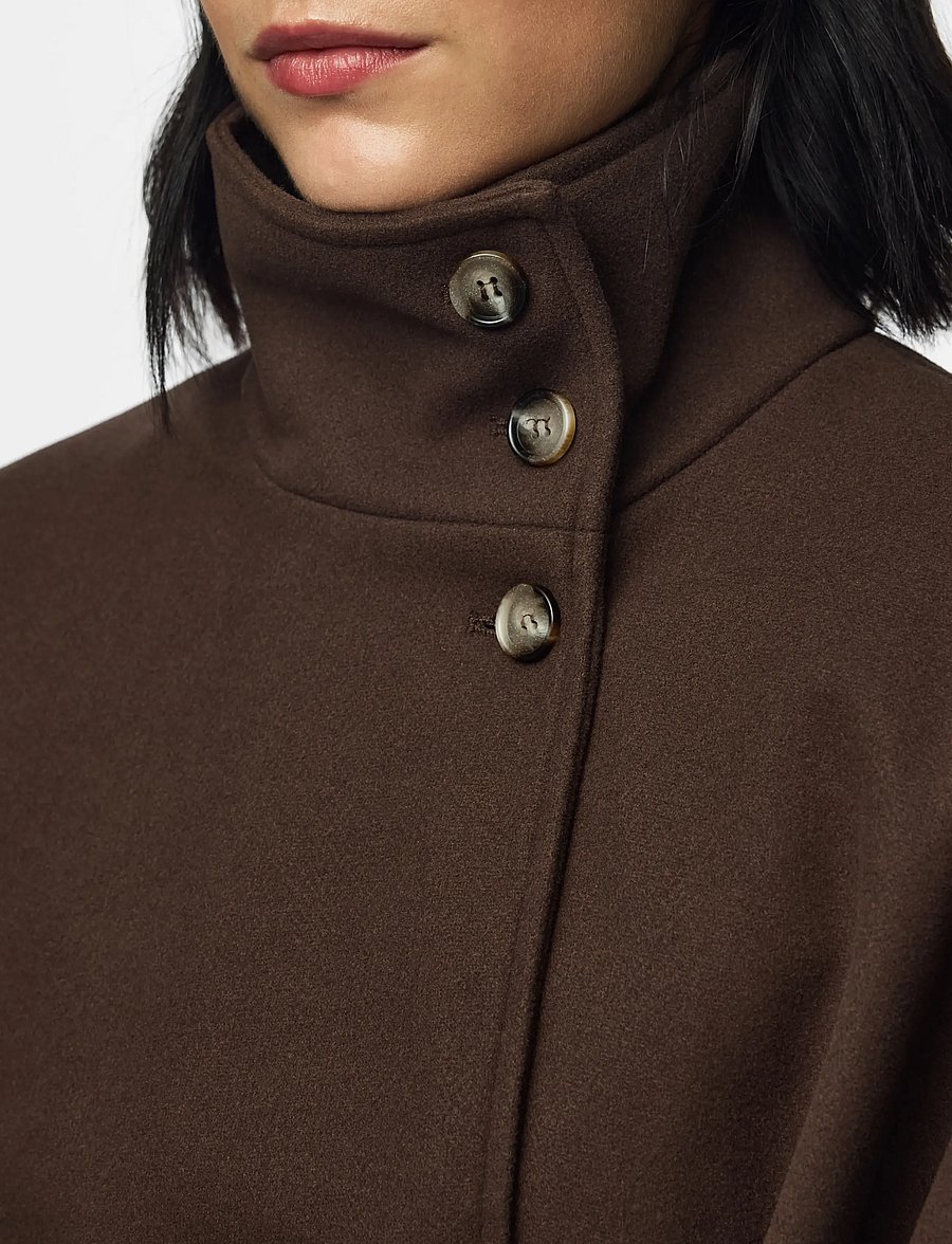 Pieces - PCAIKEN CAPE JACKET W. BELT BC - Õhukesed jakid - hot fudge - 5