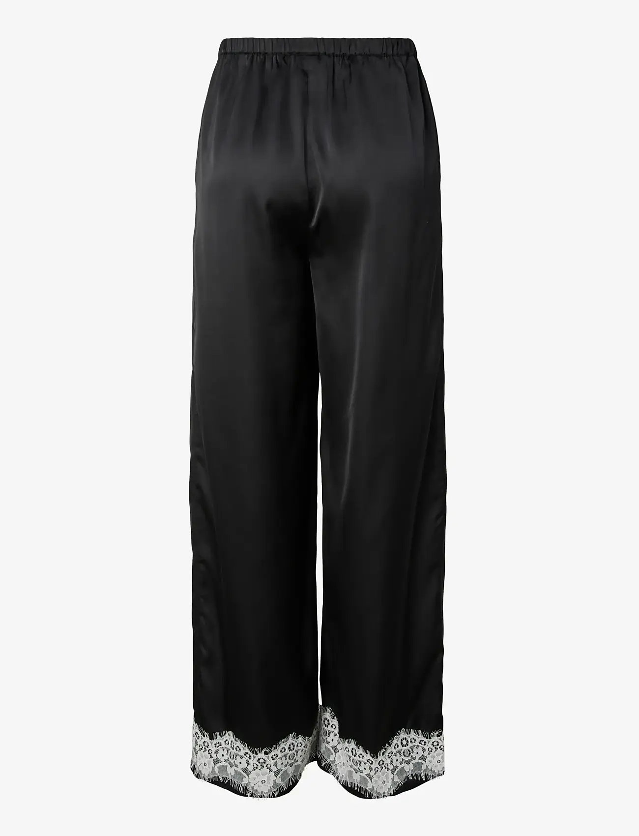 Pieces - PCARIEL HW WIDE LACE  PANTS D2D PP - laia säärega püksid - black - 2