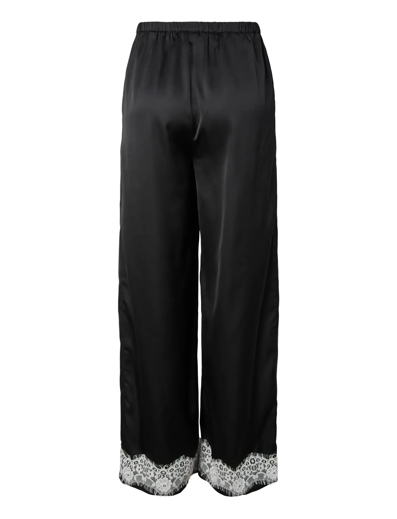 Pieces - PCARIEL HW WIDE LACE  PANTS D2D PP - wide leg trousers - black - 2