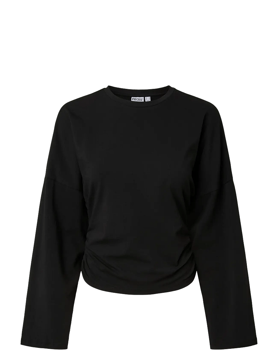 Pieces - PCALLI LS O-NECK TOP JRS NOOS - langärmlige tops - black - 1