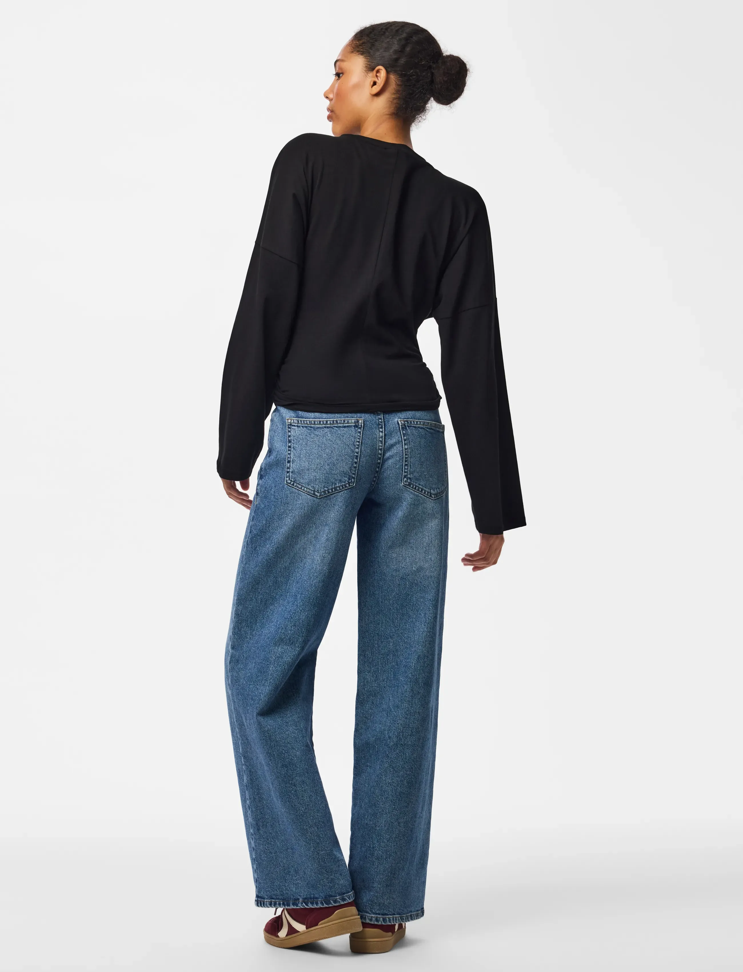 Pieces - PCALLI LS O-NECK TOP JRS NOOS - langärmlige tops - black - 3