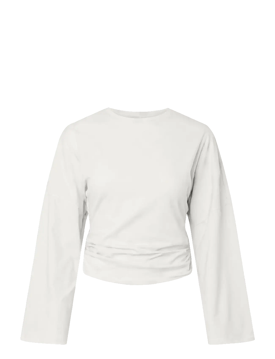 Pieces - PCALLI LS O-NECK TOP JRS NOOS - langärmlige tops - bright white - 1