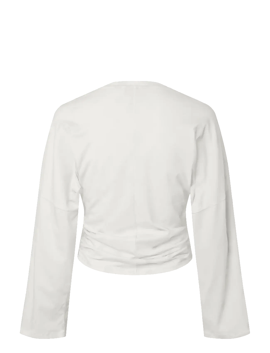 Pieces - PCALLI LS O-NECK TOP JRS NOOS - langärmlige tops - bright white - 2