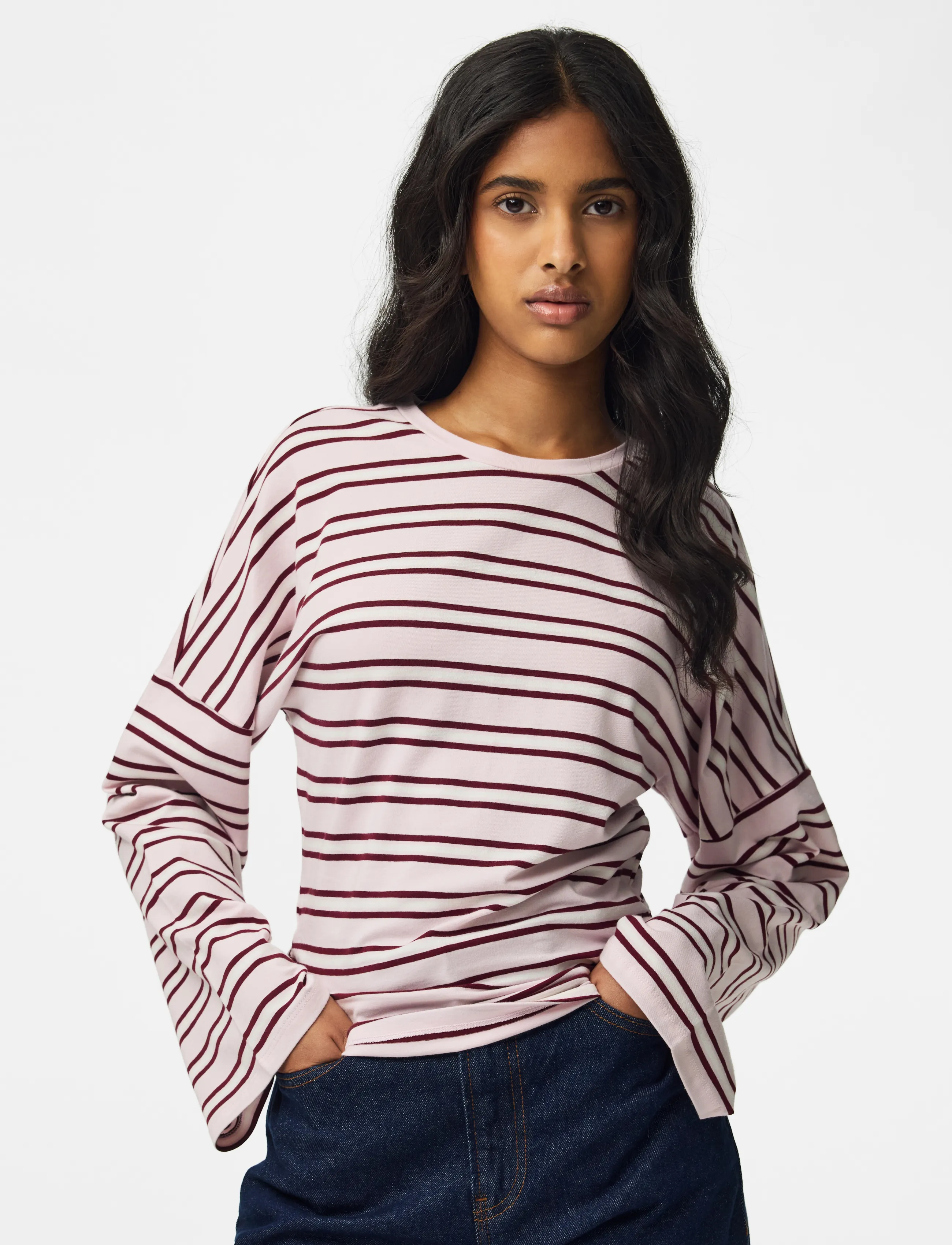 Pieces - PCALLI LS O-NECK TOP D2D - long-sleeved tops - orchid ice - 0