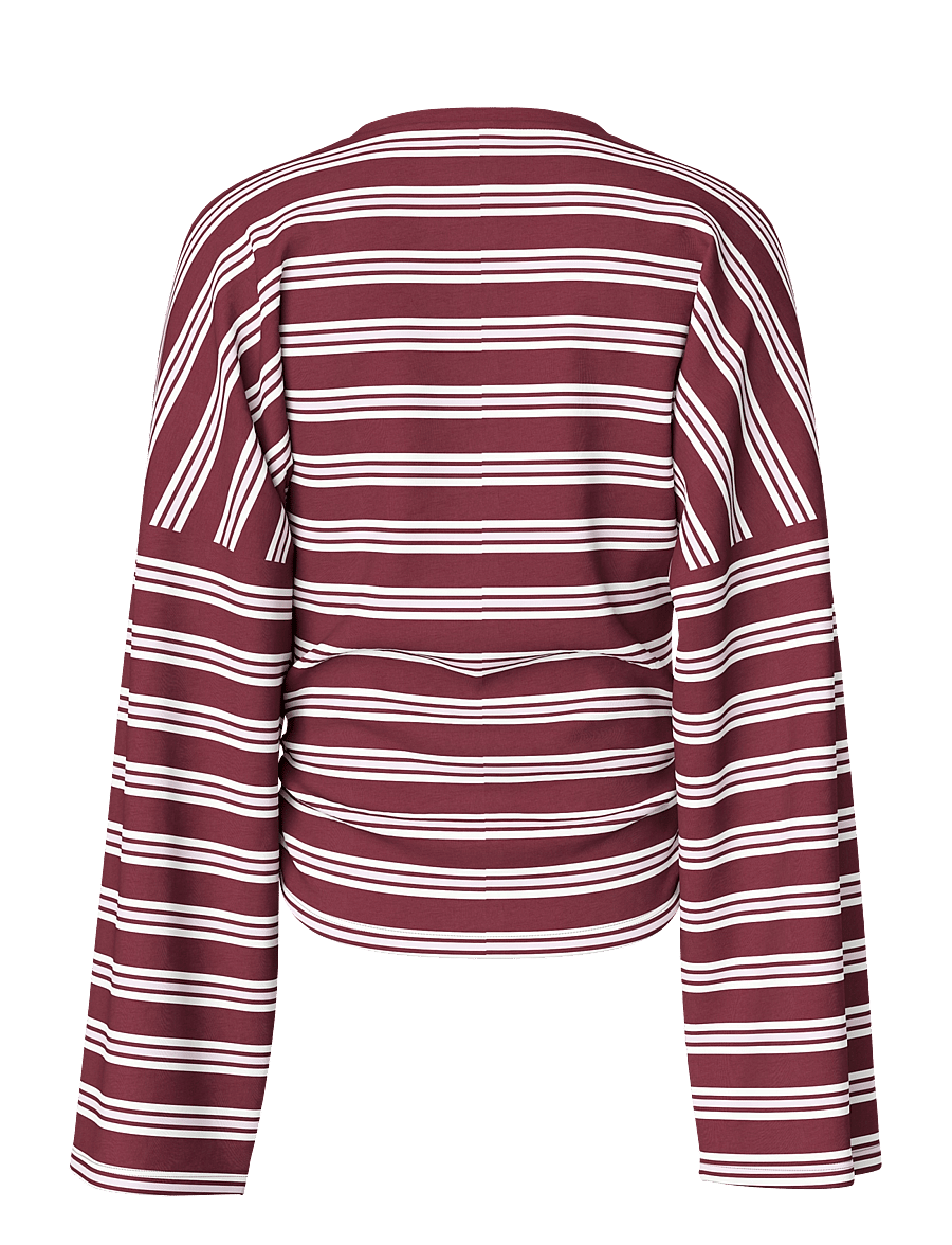 Pieces - PCALLI LS O-NECK TOP JRS NOOS - langerma toppar - windsor wine - 2