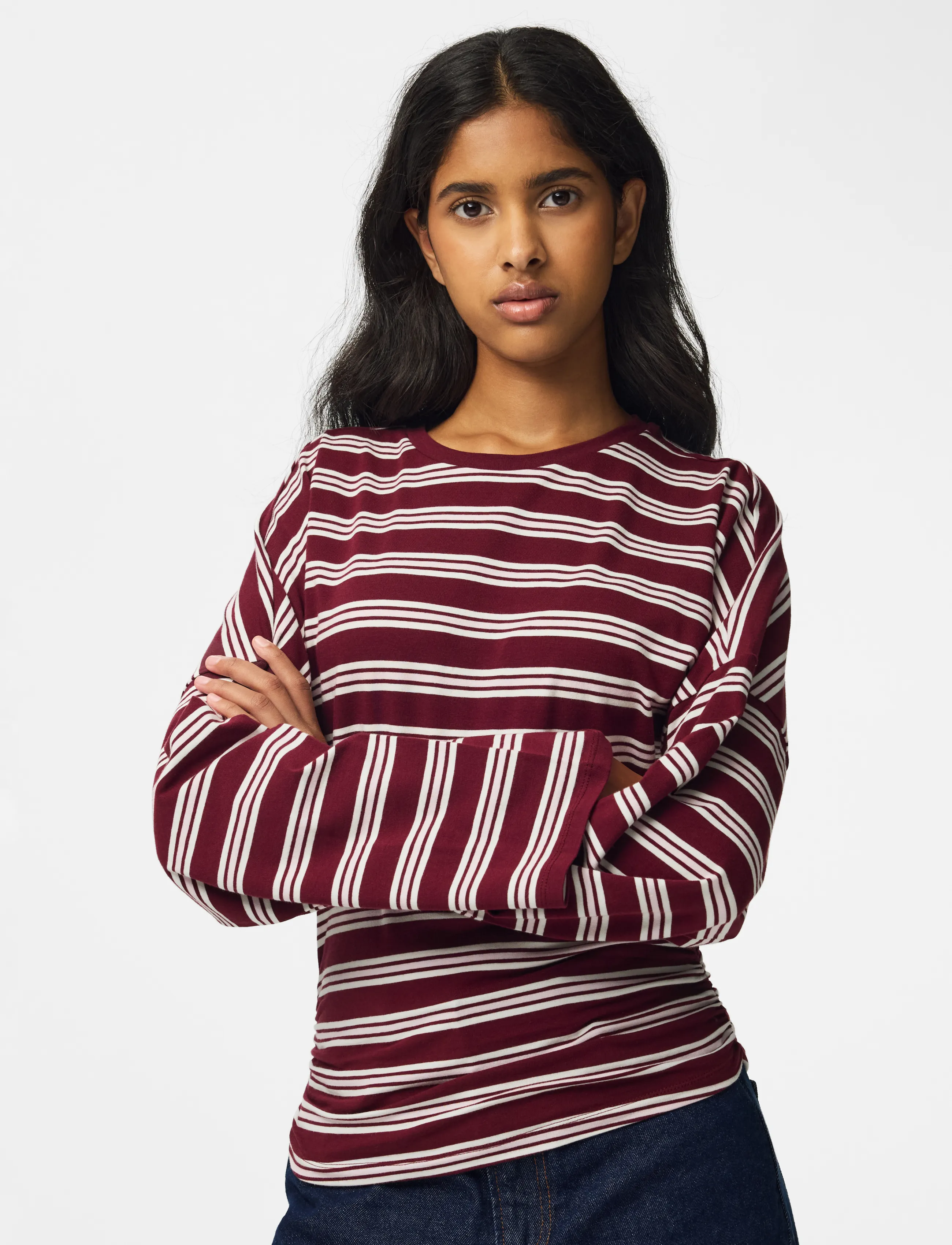 Pieces PCALLI LS O-NECK TOP D2D - Pieces - WINDSOR WINE / burgundy