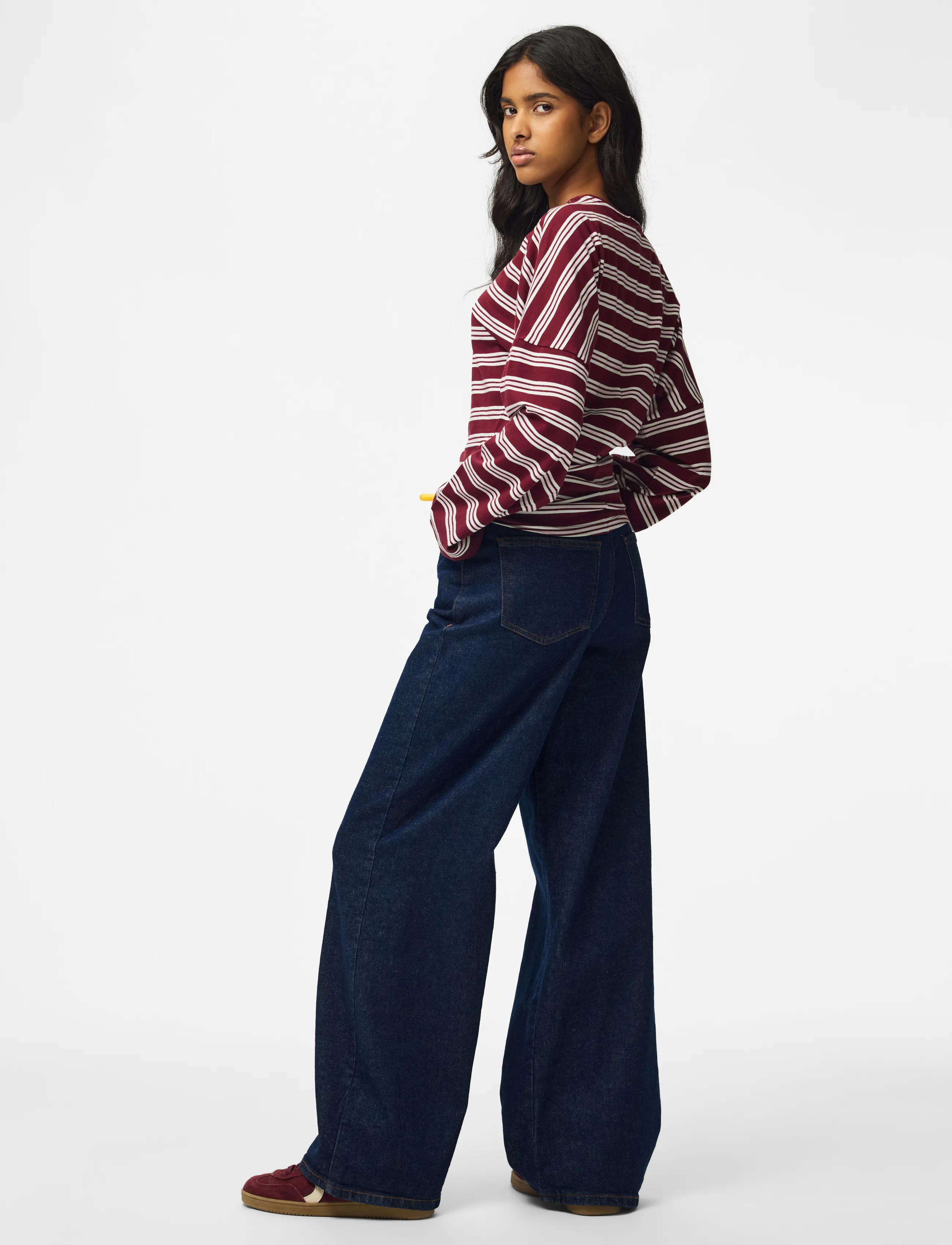 Pieces - PCALLI LS O-NECK TOP D2D - pikkade varrukatega topid - windsor wine - 3