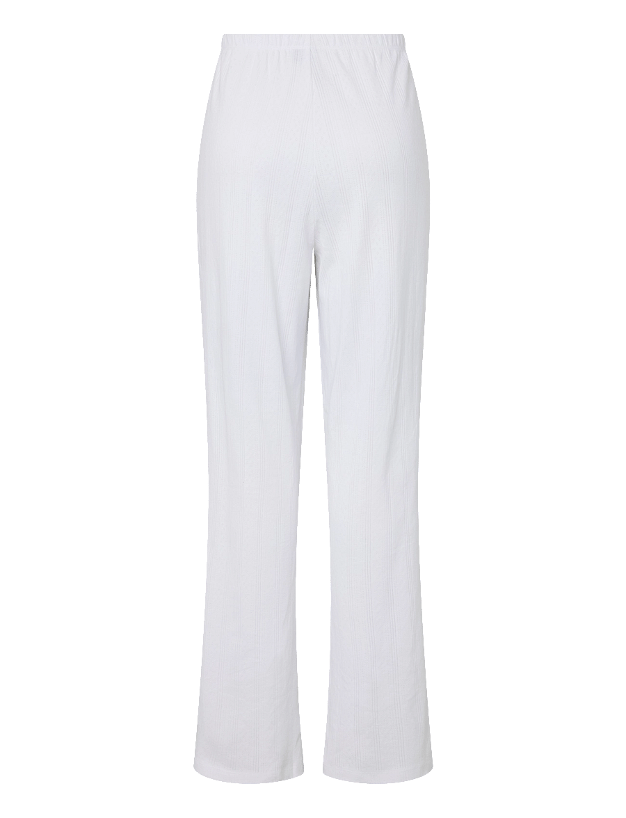 Pieces - PCNILLA POINTELLE PANT JRS - laia säärega püksid - bright white - 1