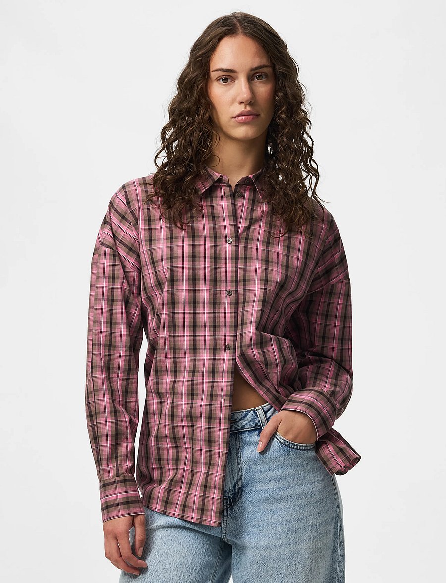 Pieces - PCEVERETT L/S LOOSE SHIRT WVN - coffee quartz - 0