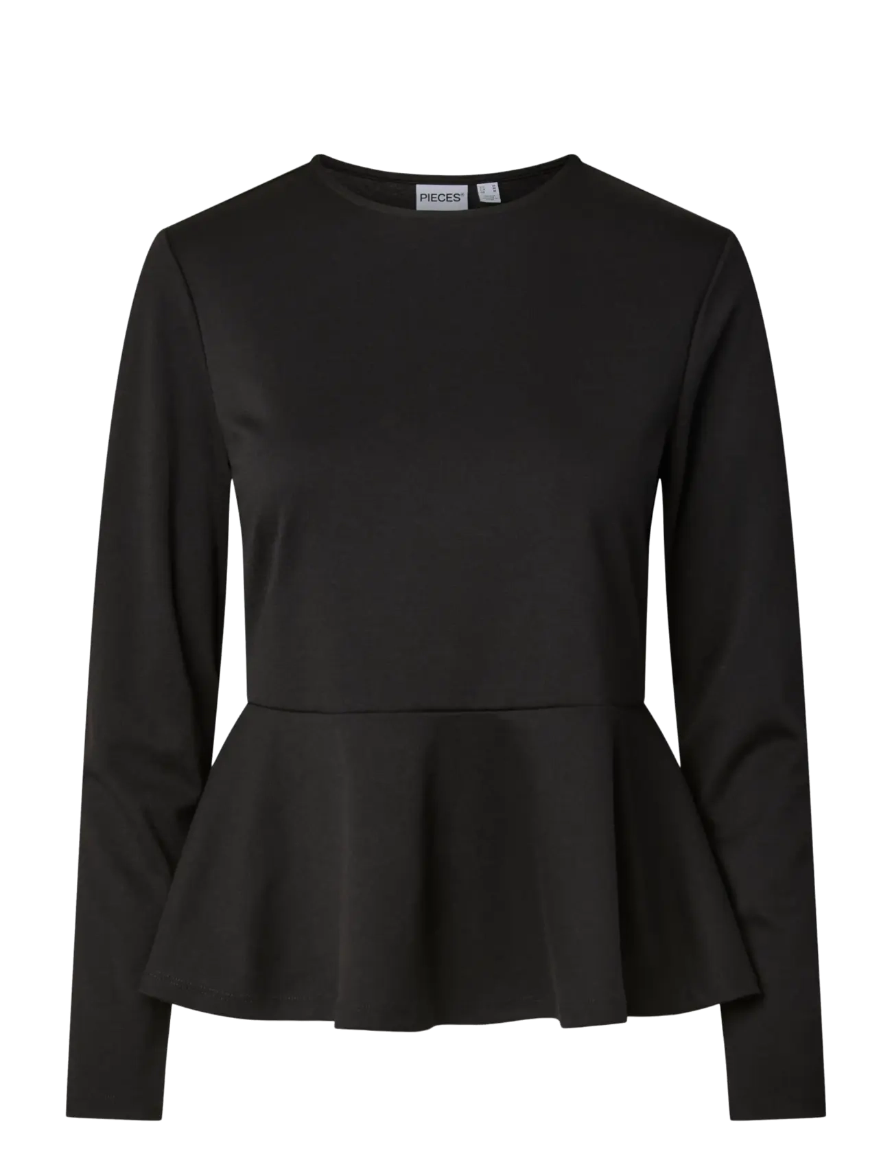 Pieces - PCALISA LS PEPLUM TOP JRS NOOS BC - langärmlige tops - black - 1