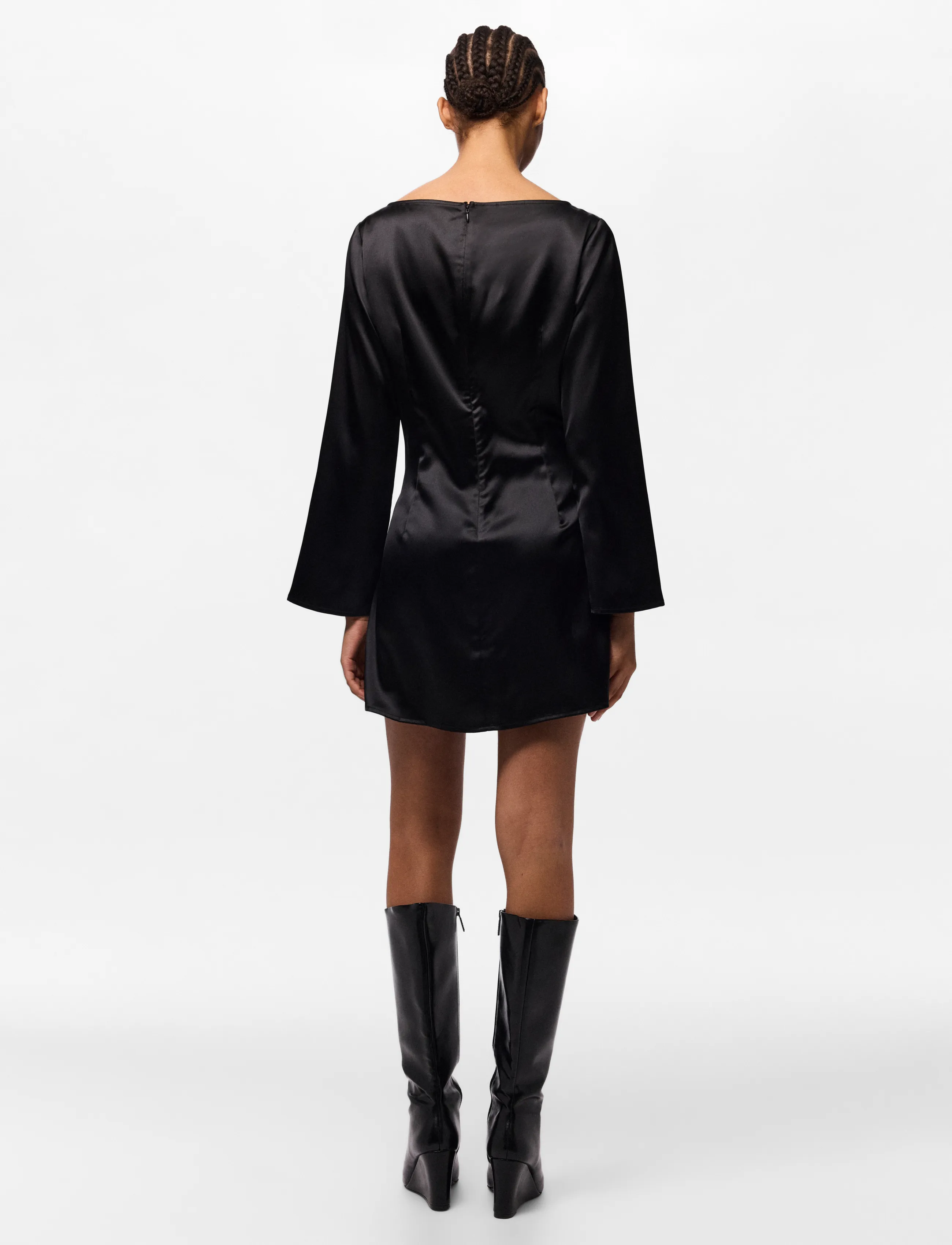 Pieces - PCEVY LS SHORT DRESS WVN BC - partykleider - black - 3