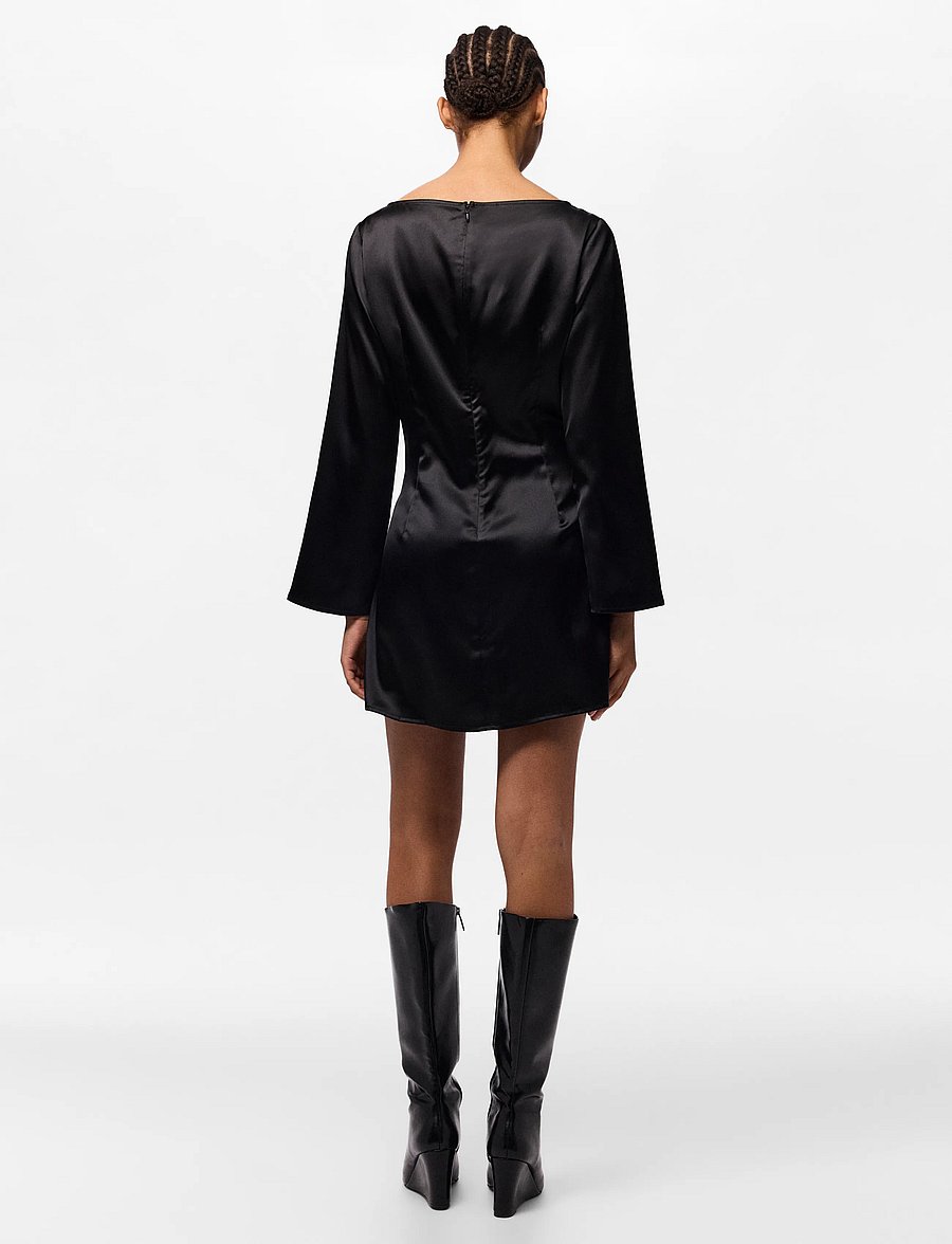 Pieces - PCEVY LS SHORT DRESS WVN BC - partykleider - black - 3
